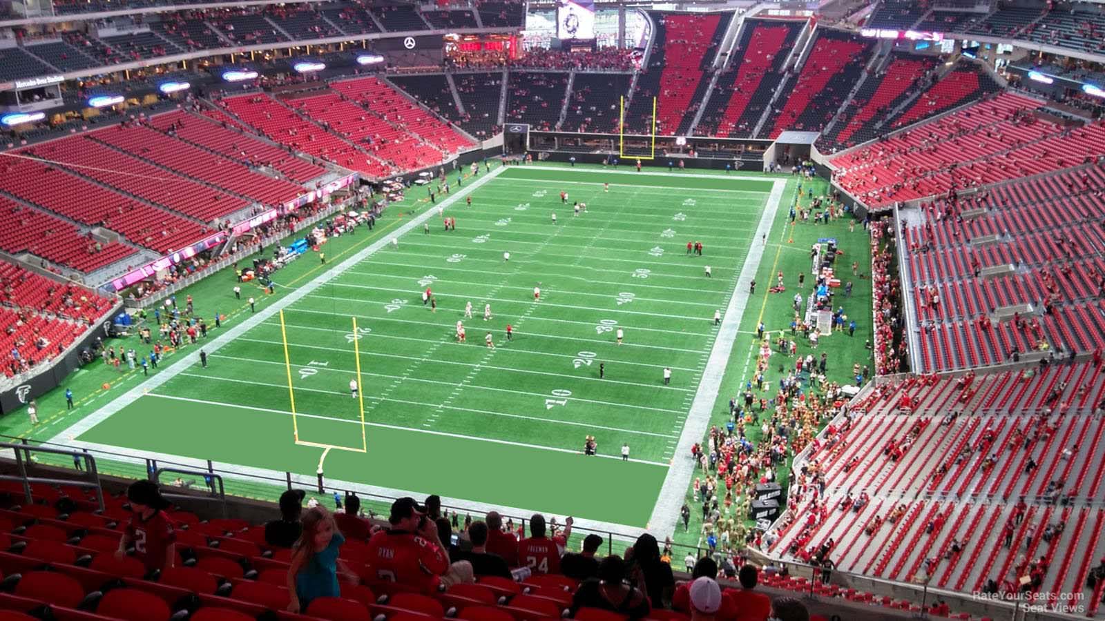 section 323, row 12 seat view  for football - mercedes-benz stadium
