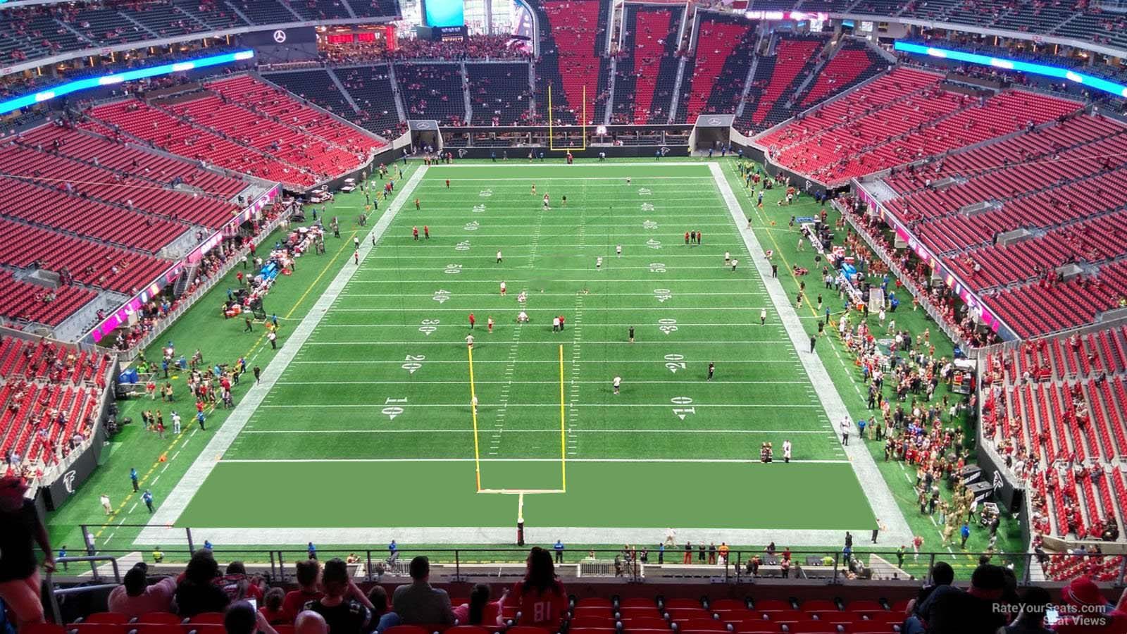 section 325, row 12 seat view  for football - mercedes-benz stadium