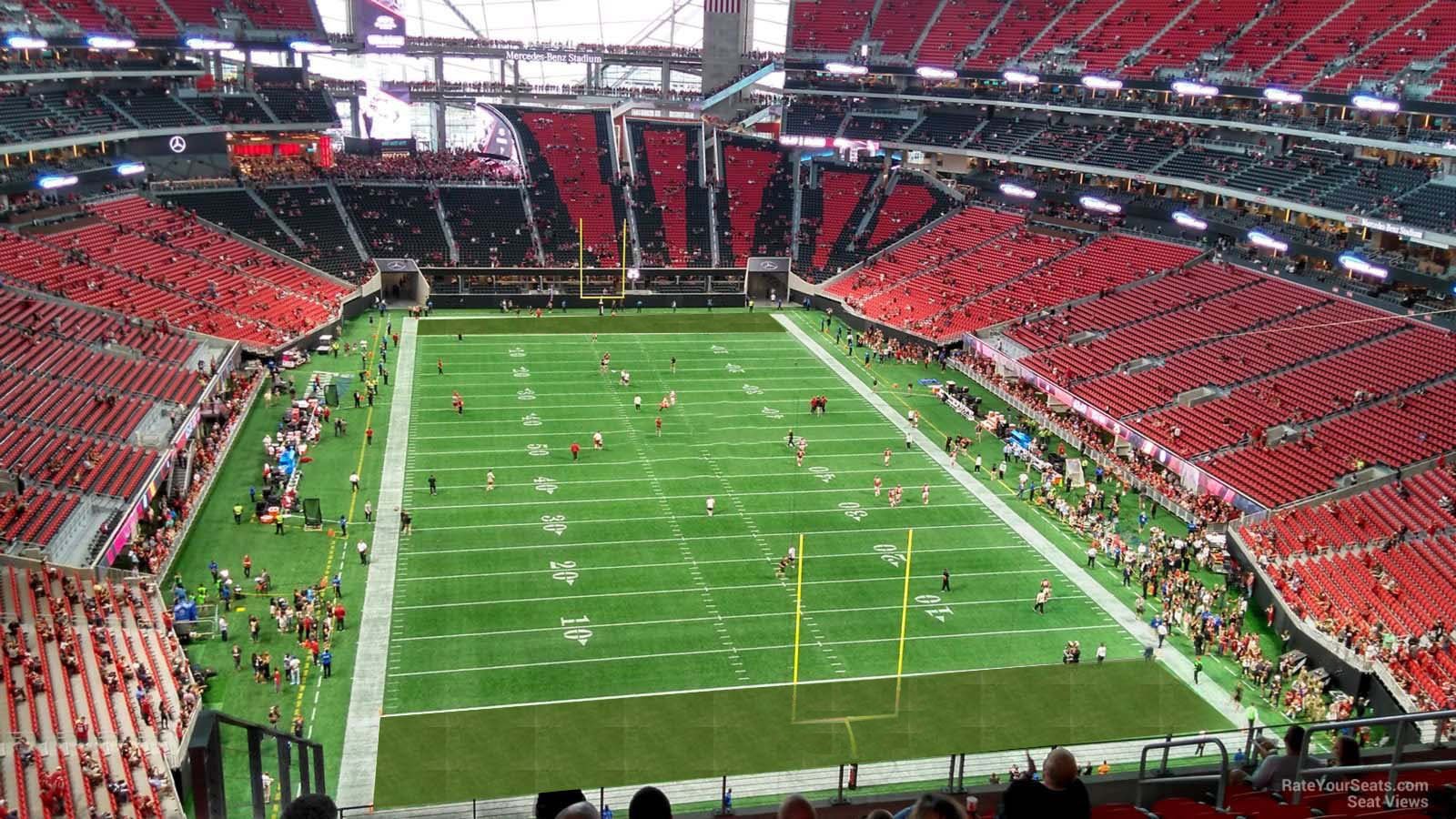 section 327, row 12 seat view  for football - mercedes-benz stadium