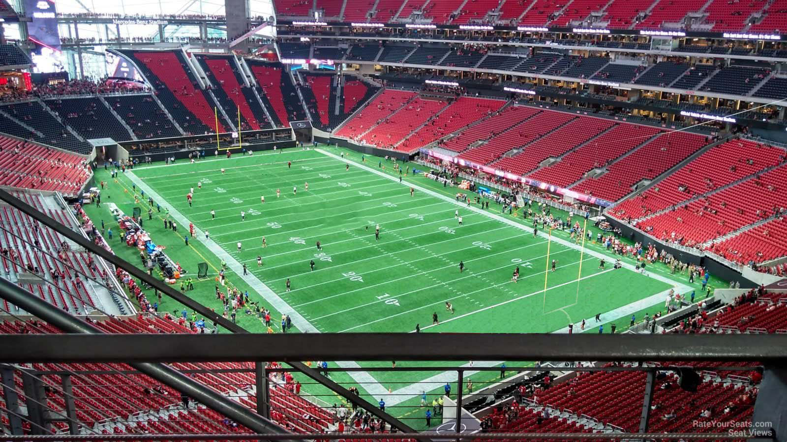 section 330, row 4 seat view  for football - mercedes-benz stadium