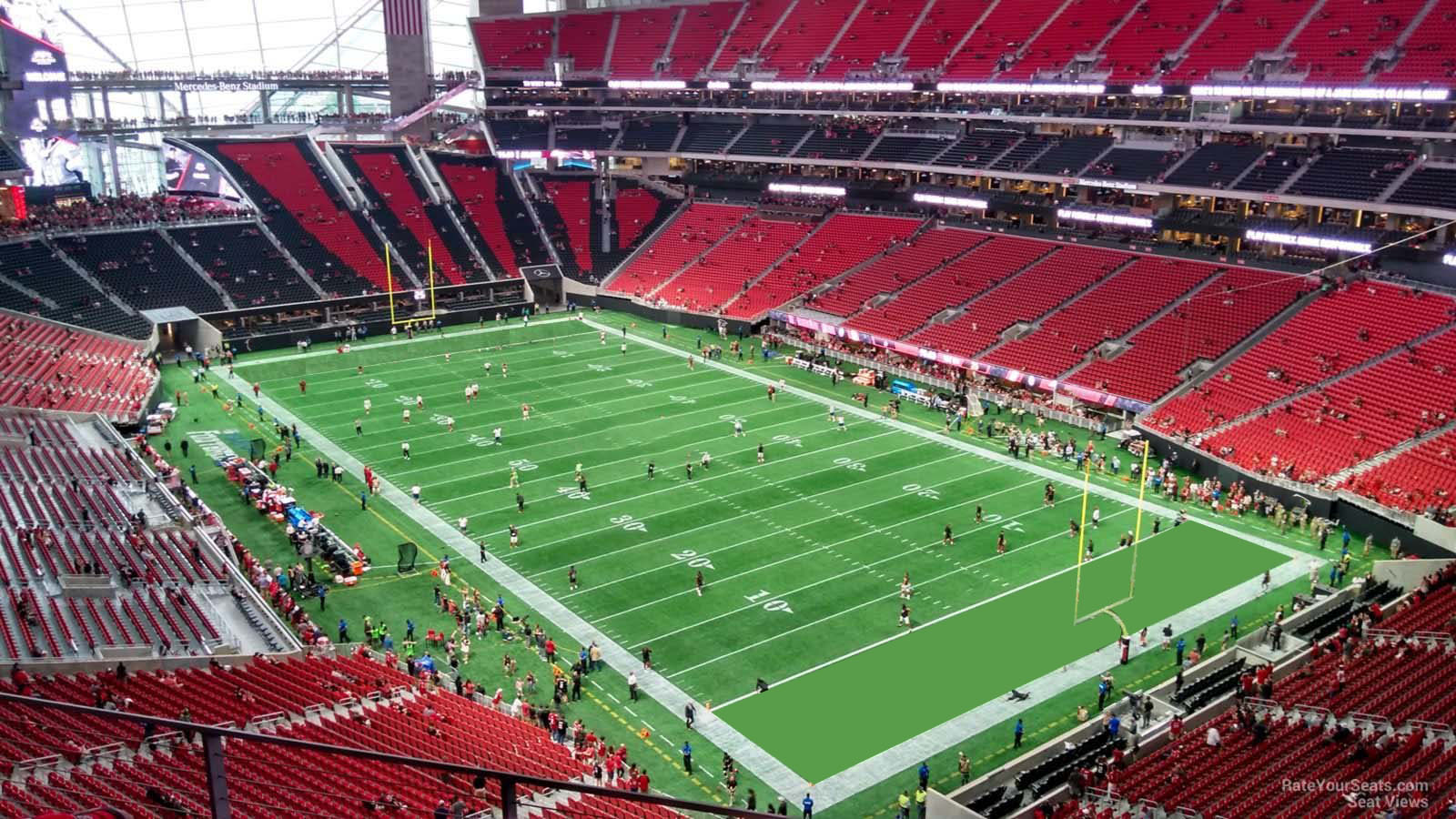 section 331, row 4 seat view  for football - mercedes-benz stadium