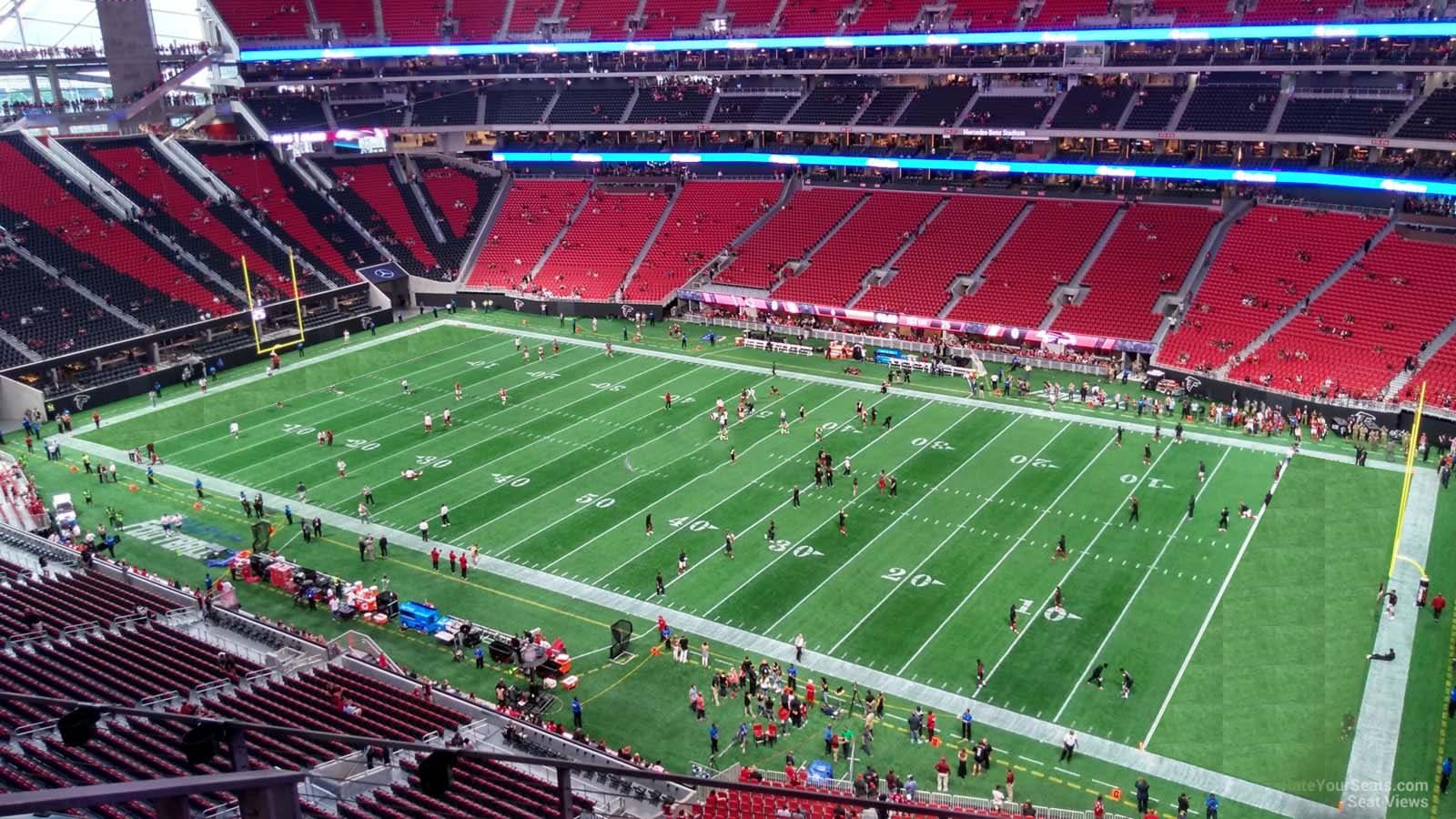 section 335, row 4 seat view  for football - mercedes-benz stadium