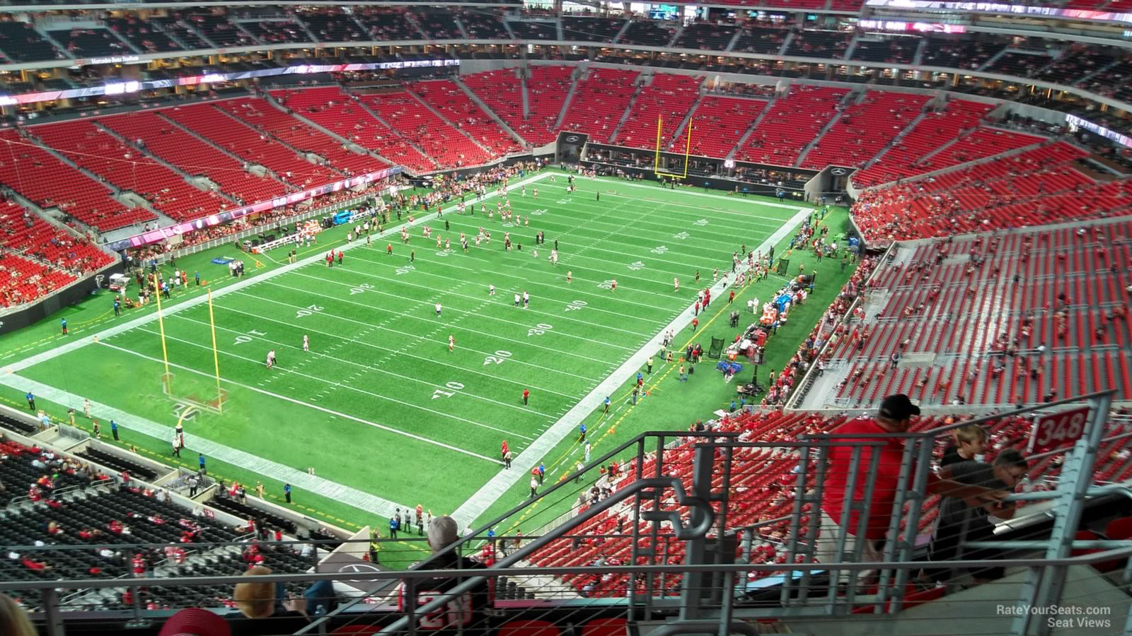 section 349, row 7 seat view  for football - mercedes-benz stadium