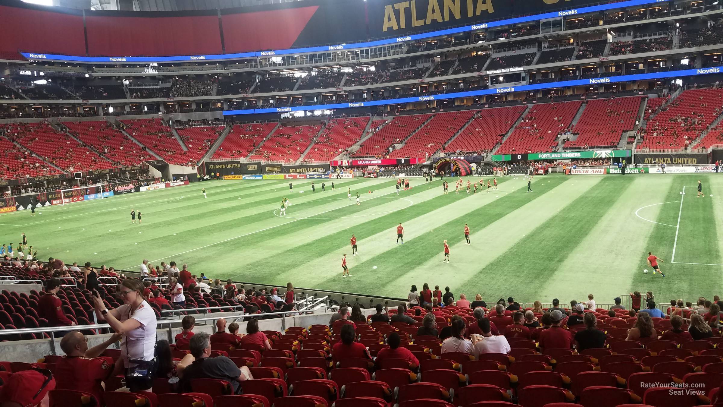 section 107, row 30 seat view  for soccer - mercedes-benz stadium