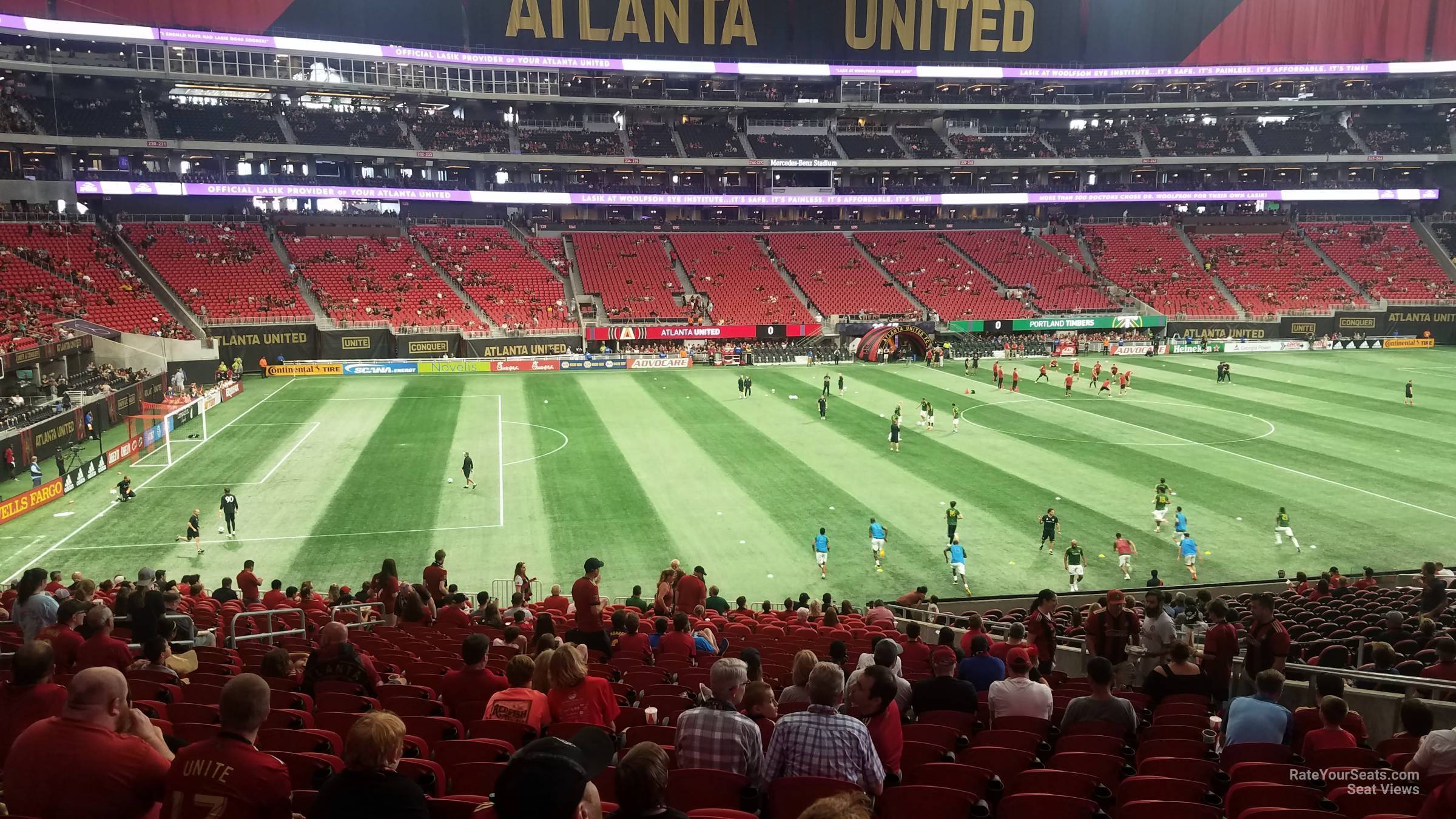 section 113, row 30 seat view  for soccer - mercedes-benz stadium