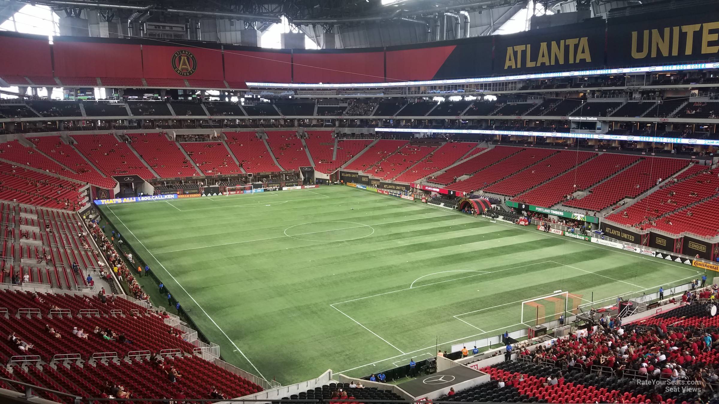 section 202, row 9 seat view  for soccer - mercedes-benz stadium