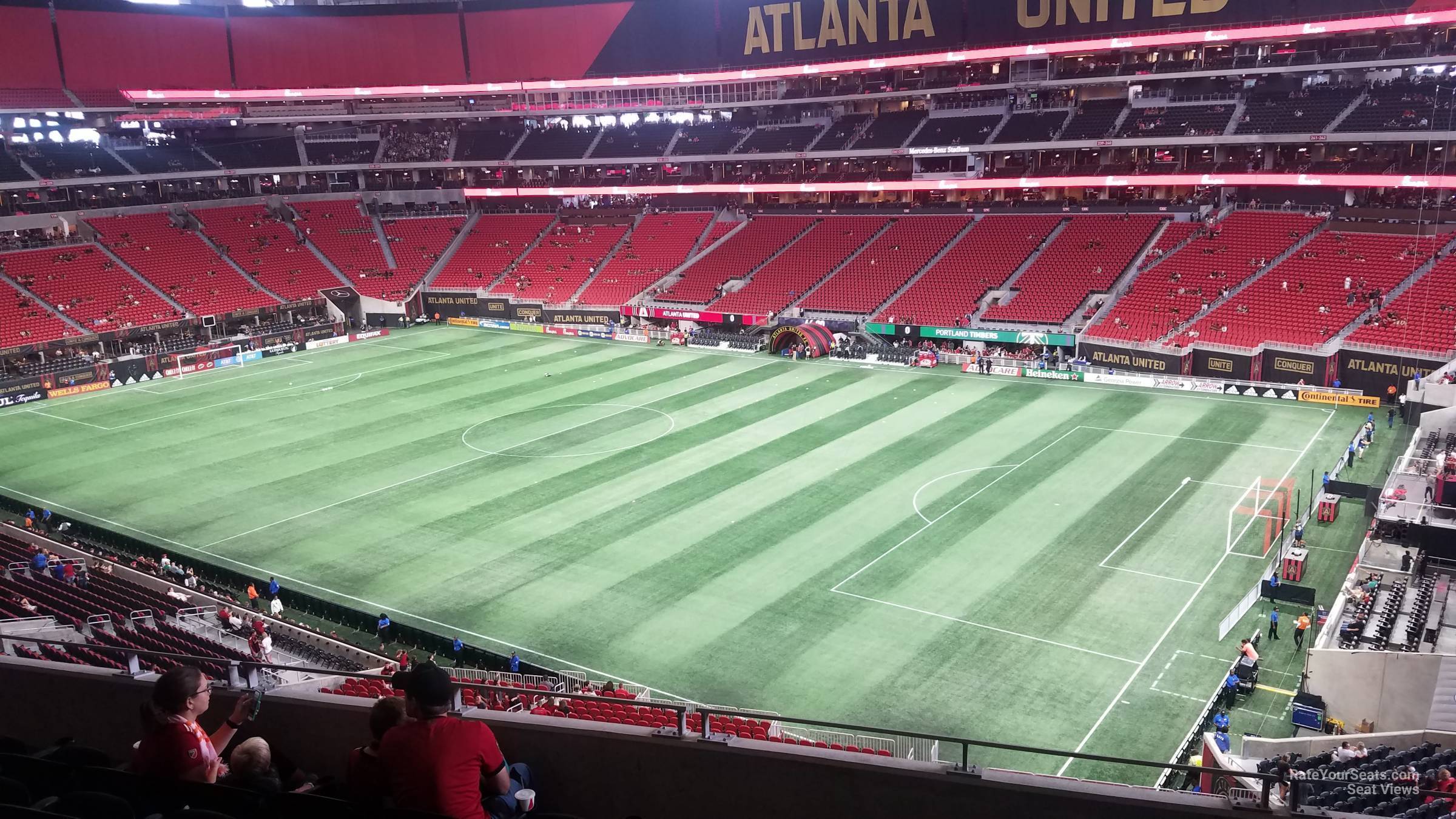section 205, row 9 seat view  for soccer - mercedes-benz stadium