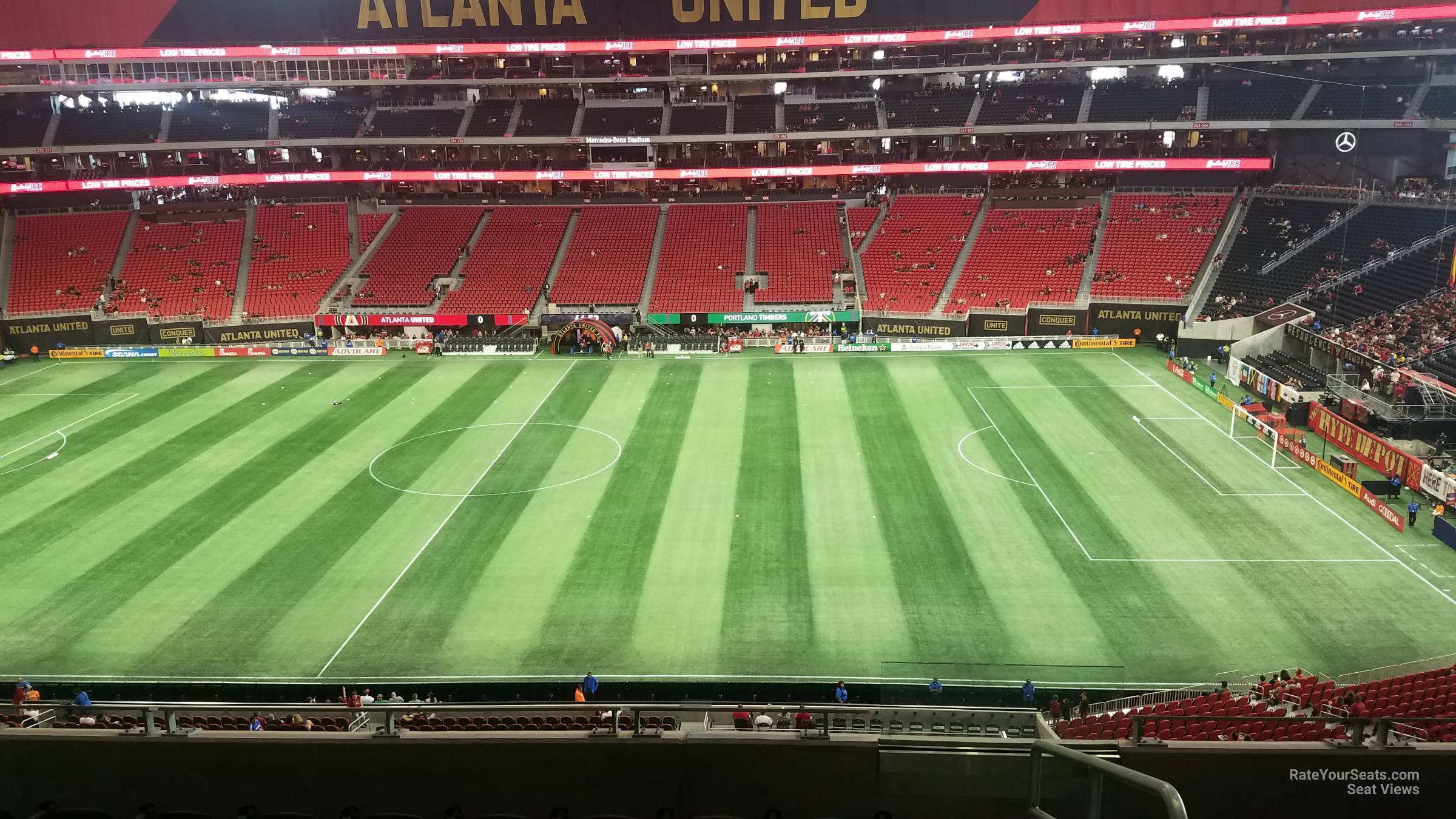 section 209, row 9 seat view  for soccer - mercedes-benz stadium