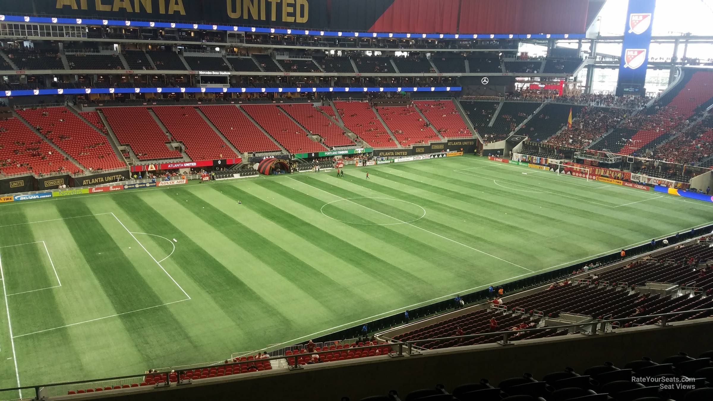 section 216, row 9 seat view  for soccer - mercedes-benz stadium