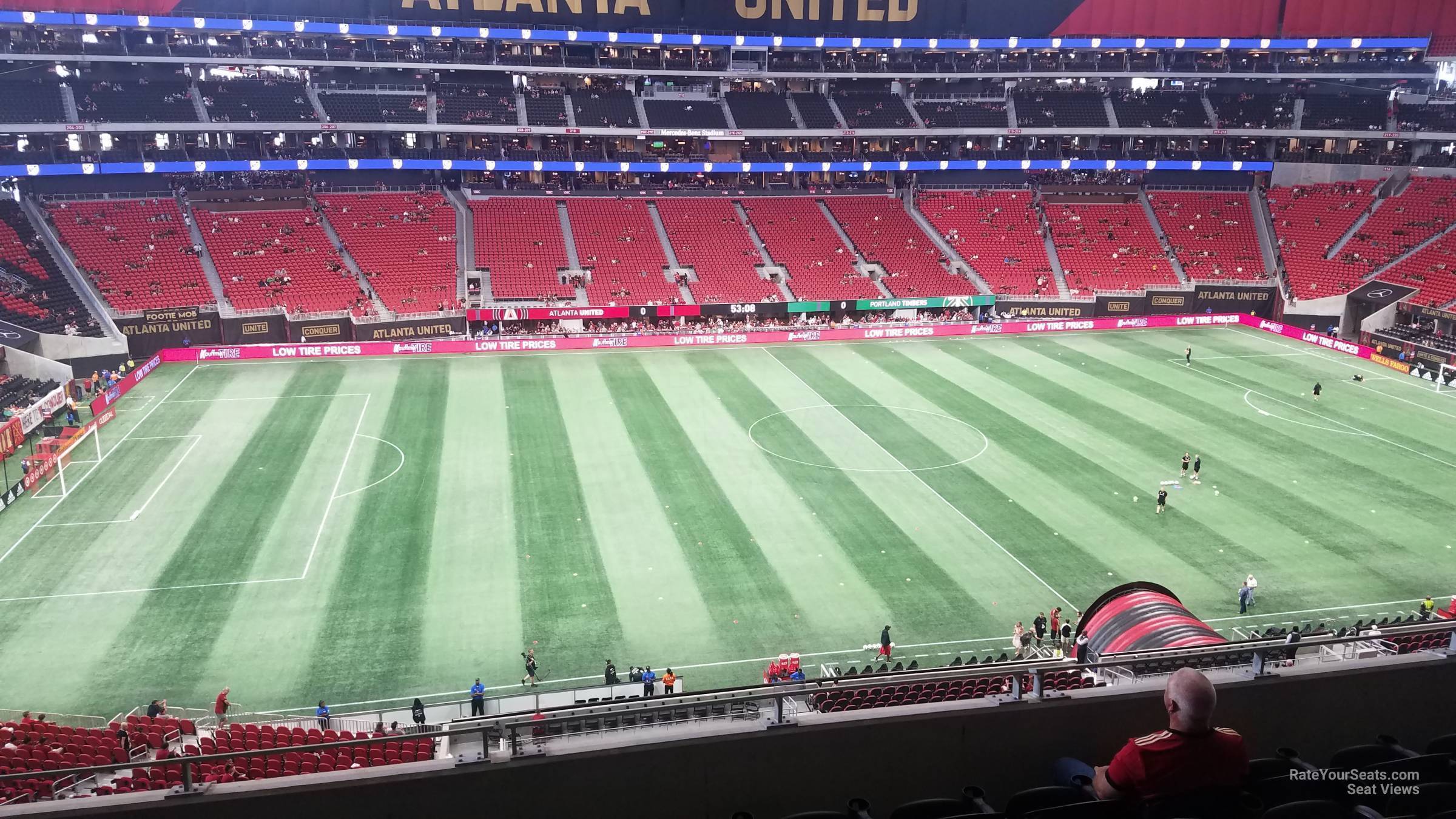 section 240, row 9 seat view  for soccer - mercedes-benz stadium