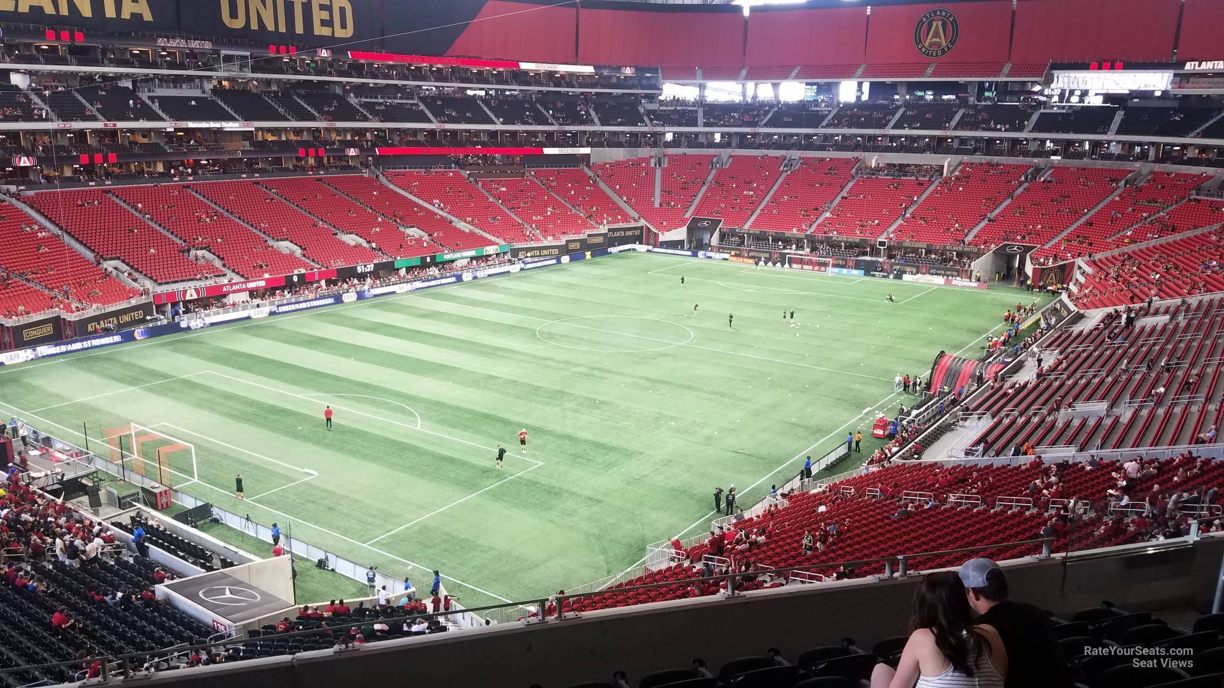 section 245, row 9 seat view  for soccer - mercedes-benz stadium