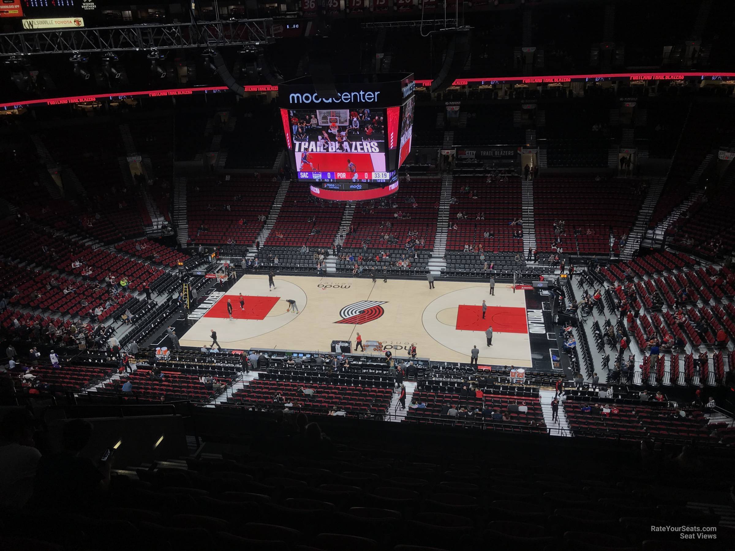 section 334, row l seat view  for basketball - moda center (rose garden)