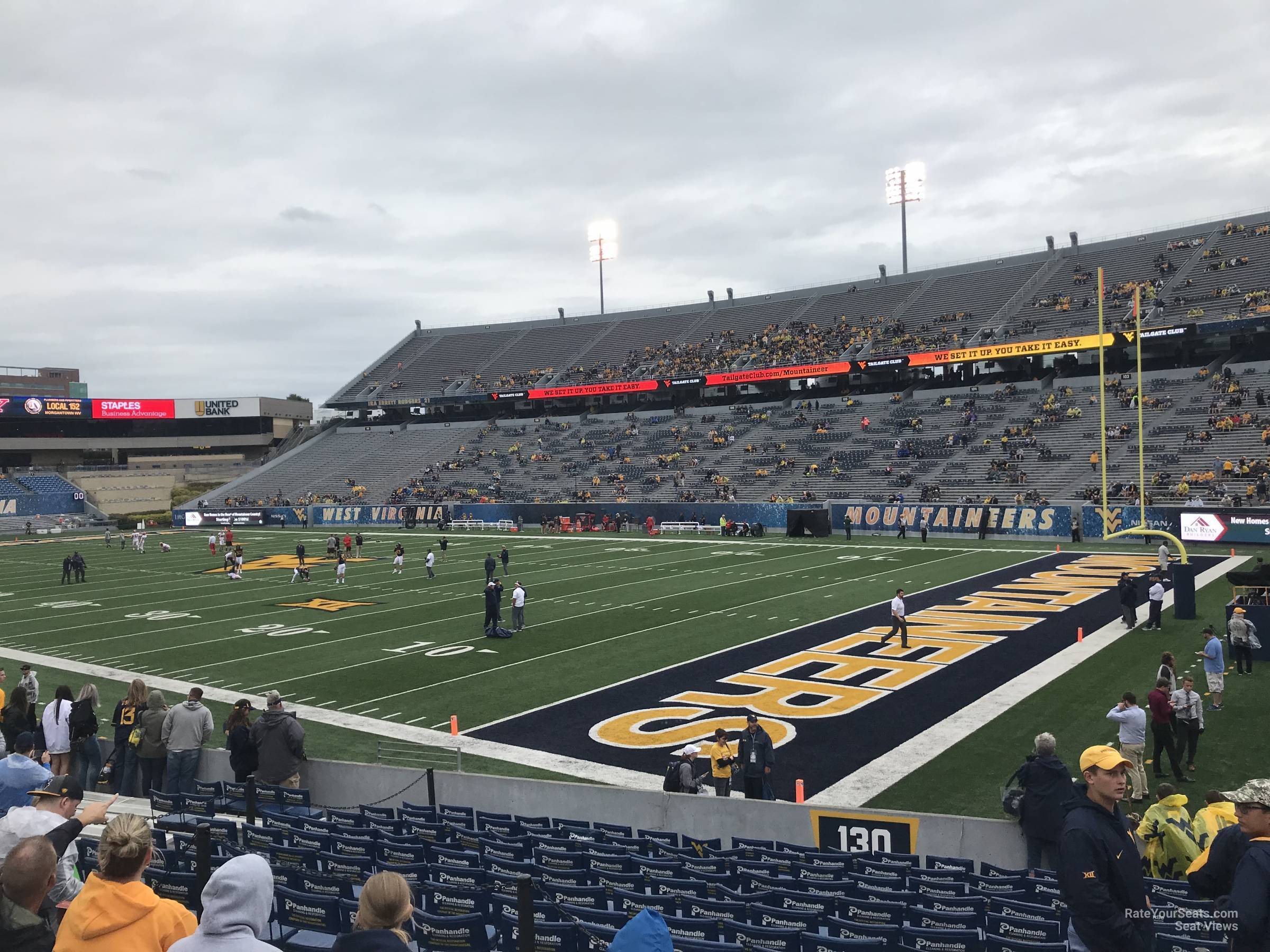 section 130, row 15 seat view  - mountaineer field