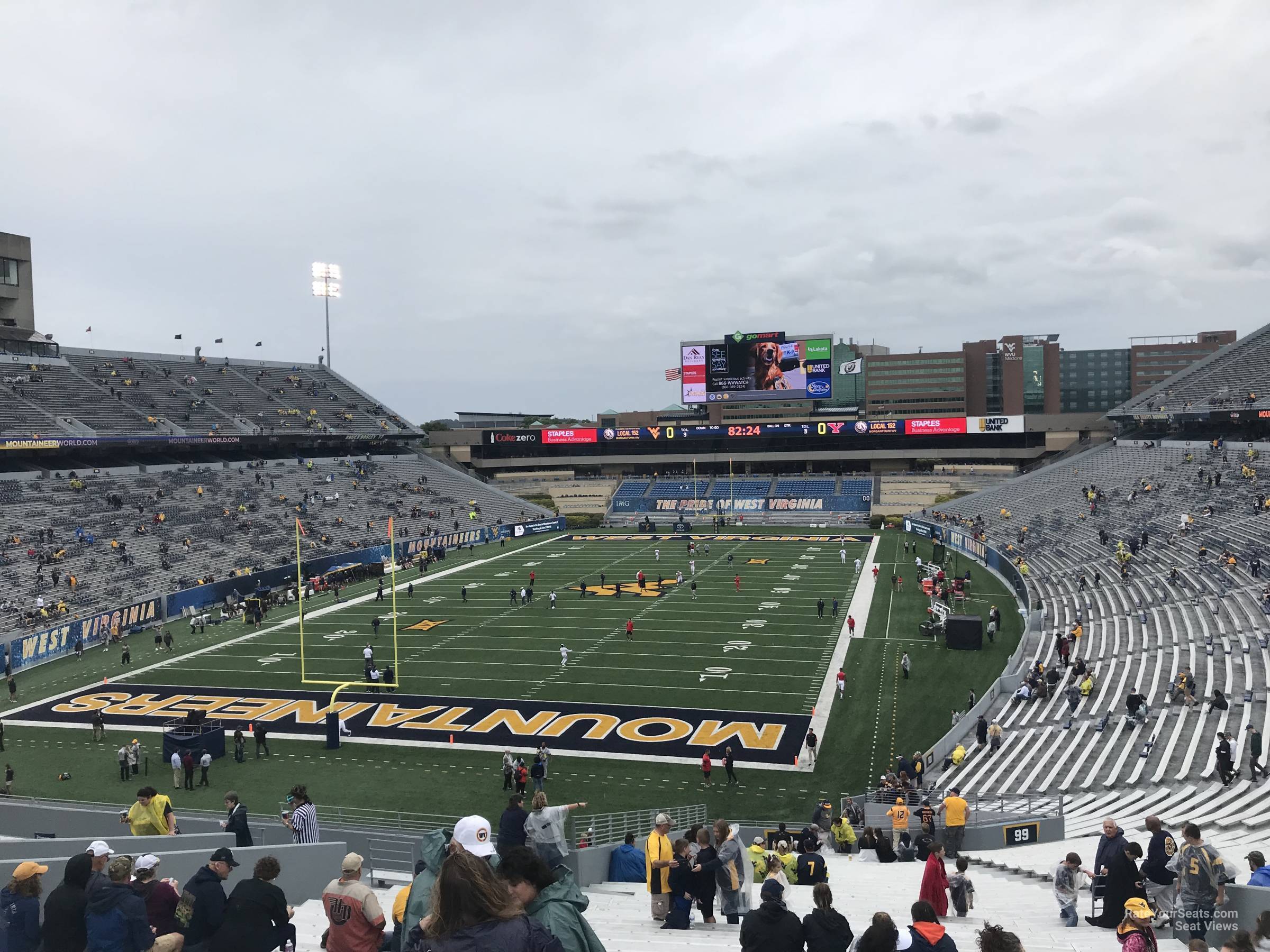 section 98, row 53 seat view  - mountaineer field
