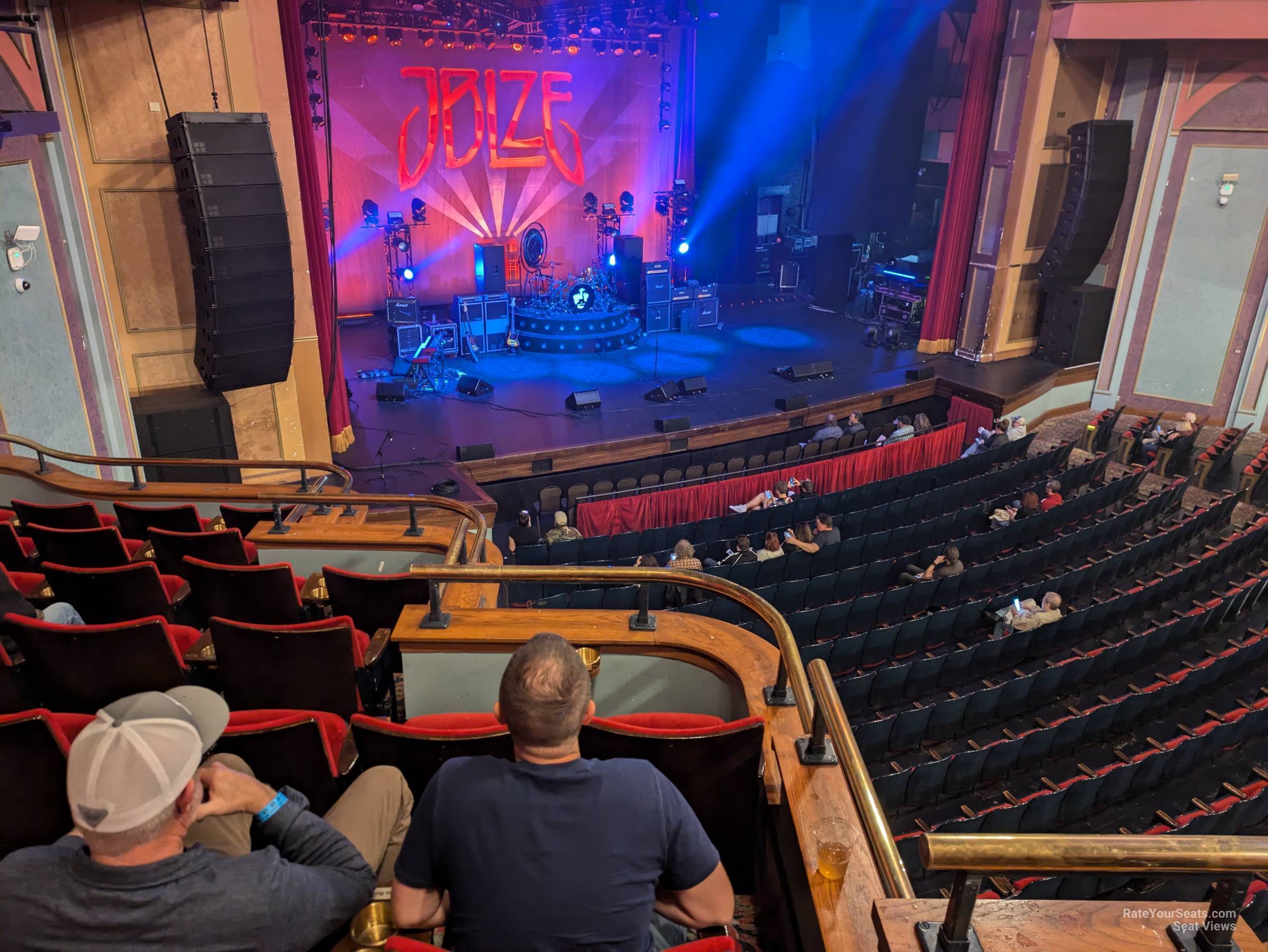 royalty left, row g seat view  - murat theatre at old national centre