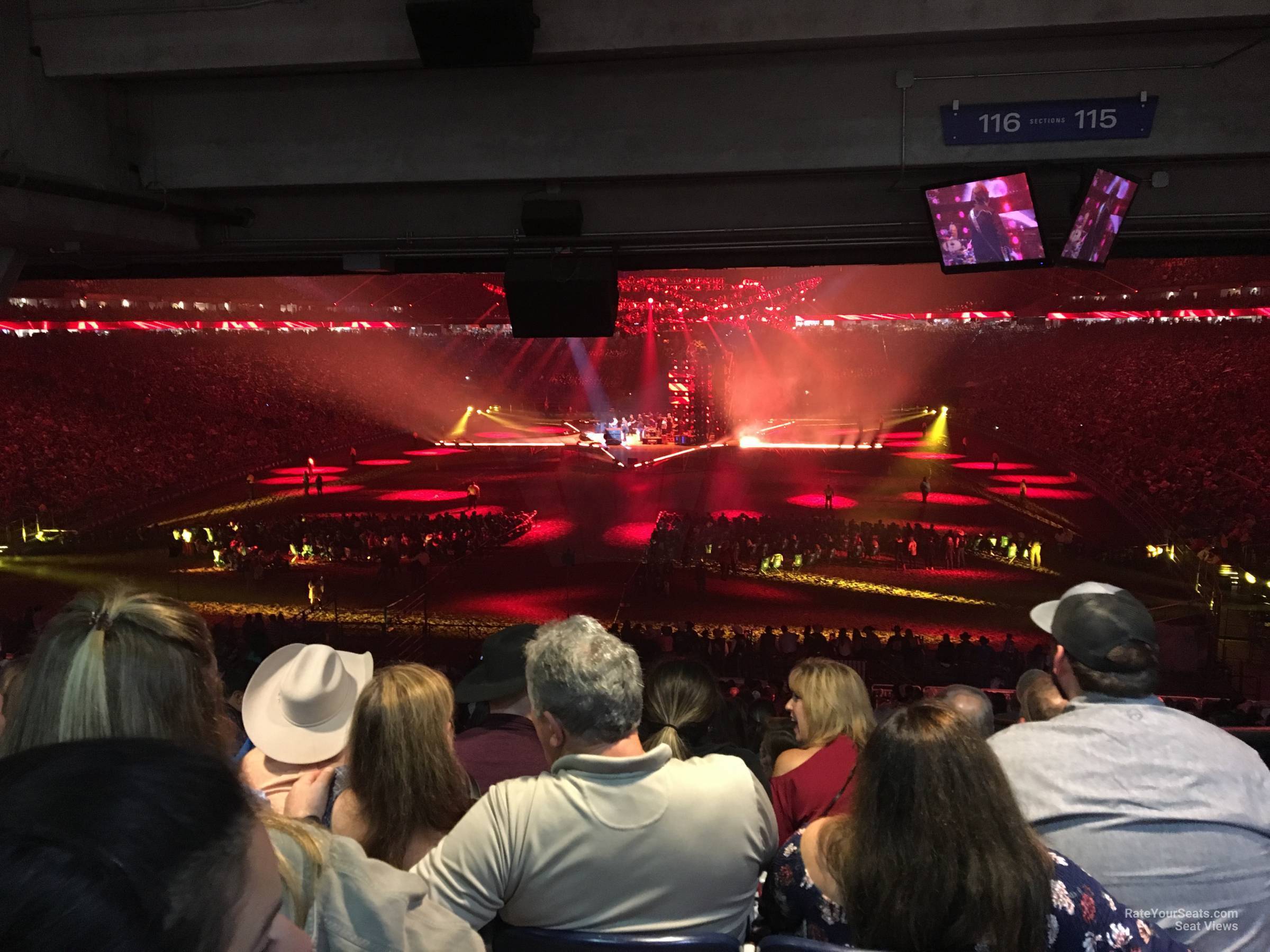 section 116, row hh seat view  for concert - nrg stadium