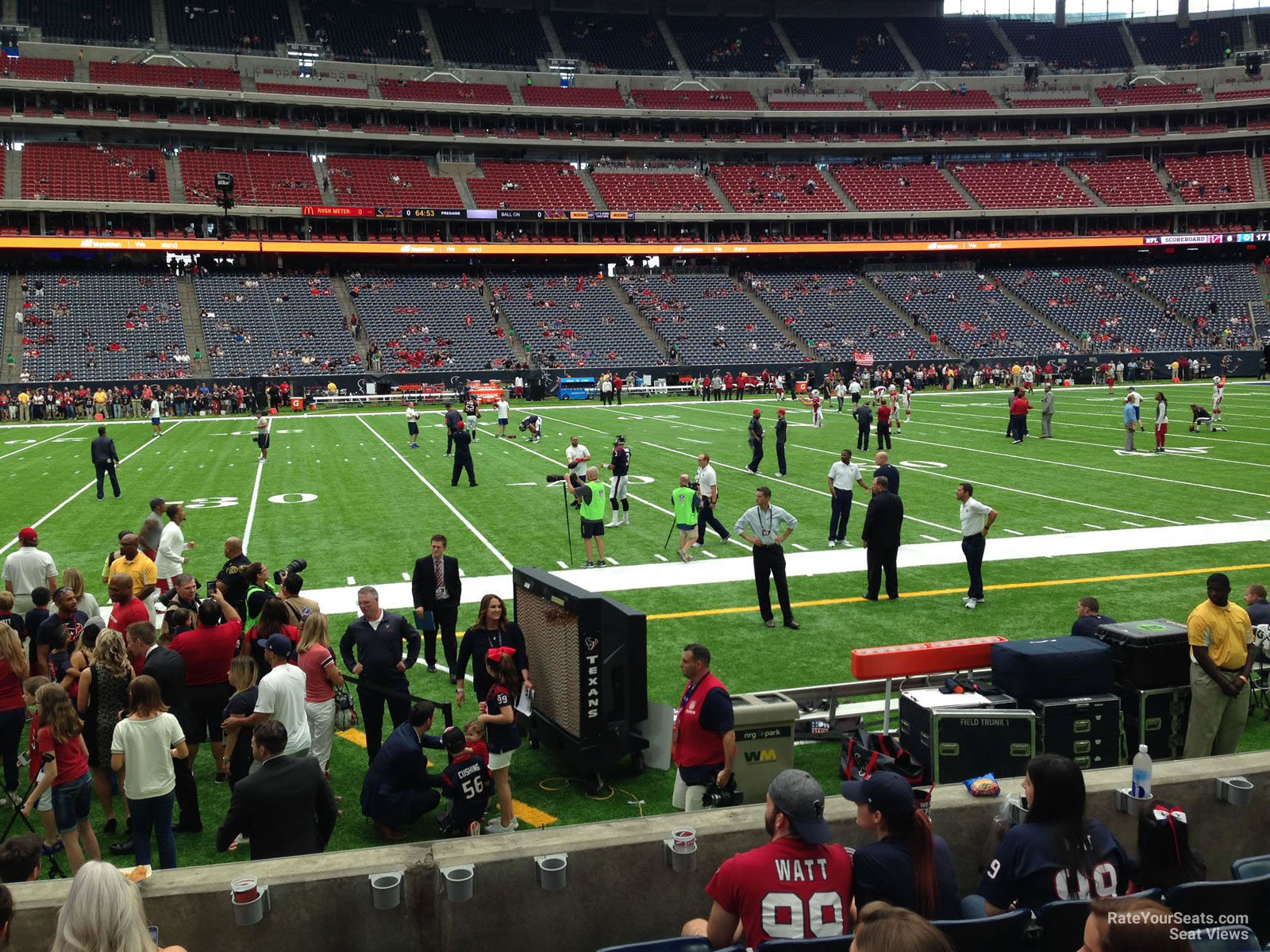 section 108, row c seat view  for football - nrg stadium