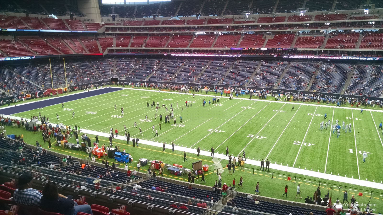 section 307, row l seat view  for football - nrg stadium