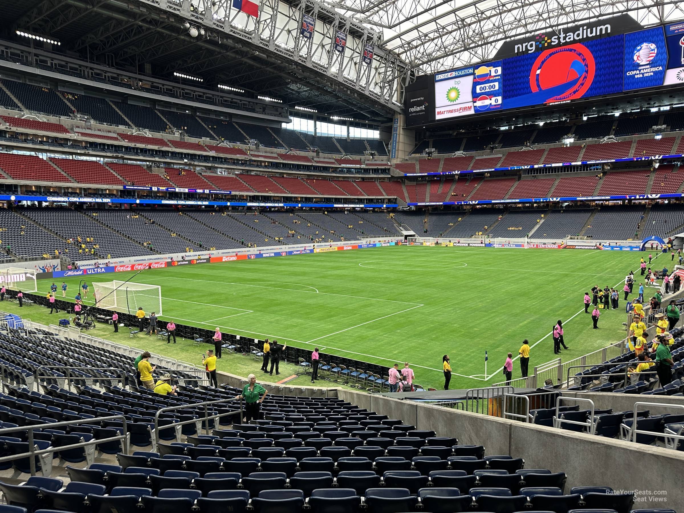 section 113, row v seat view  for soccer - nrg stadium