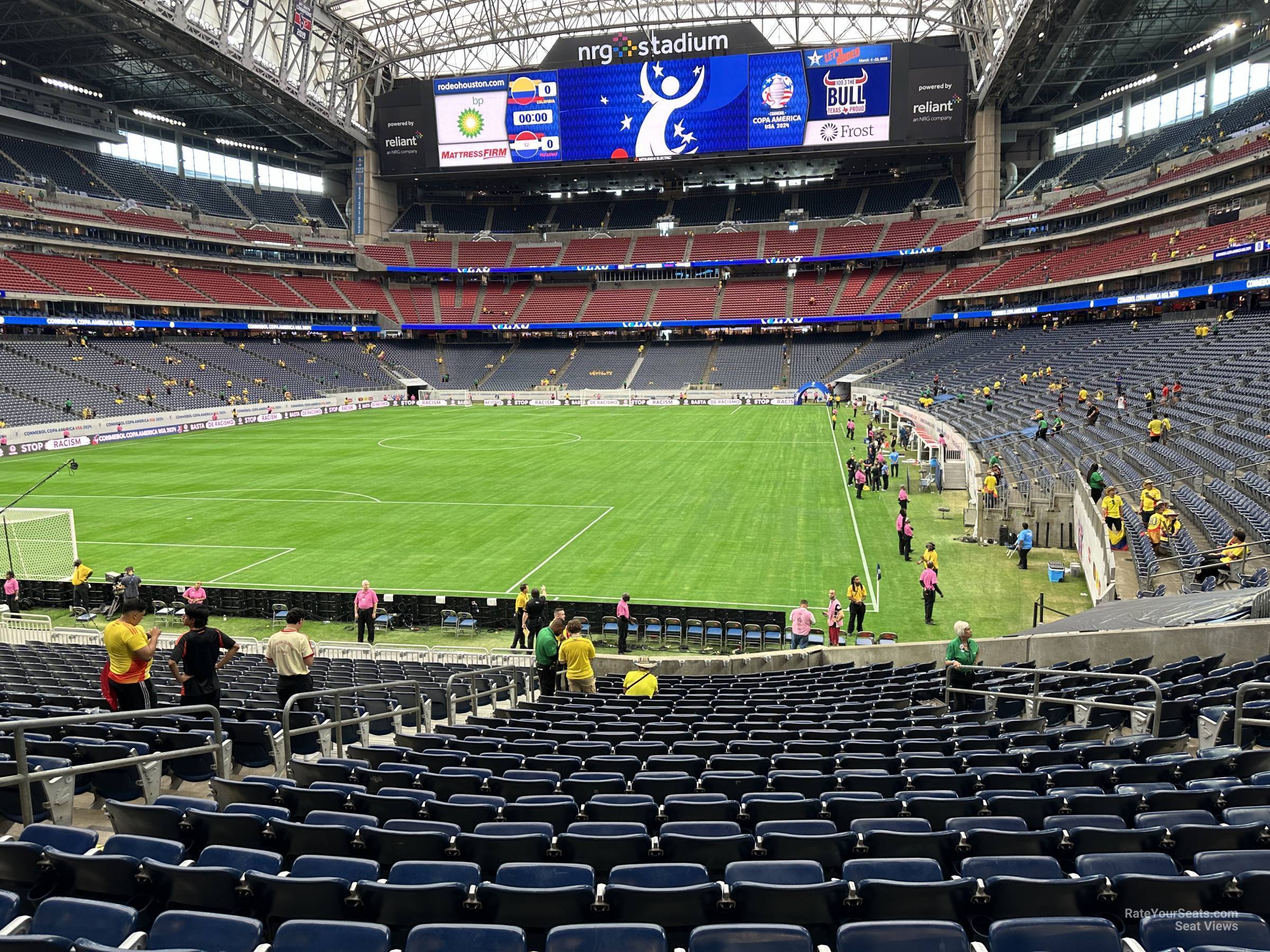 section 114, row v seat view  for soccer - nrg stadium