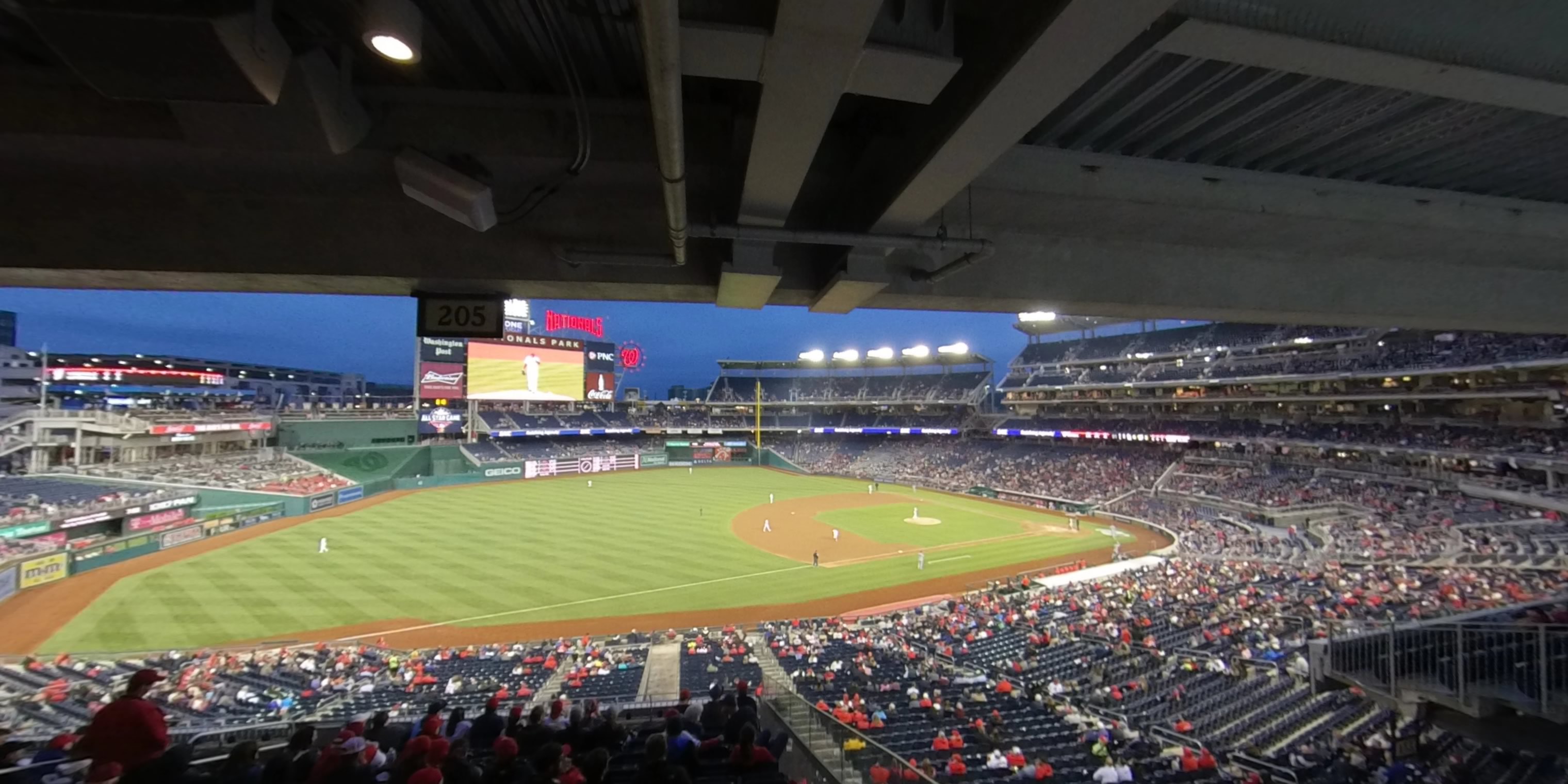 section 205 panoramic seat view  for baseball - nationals park