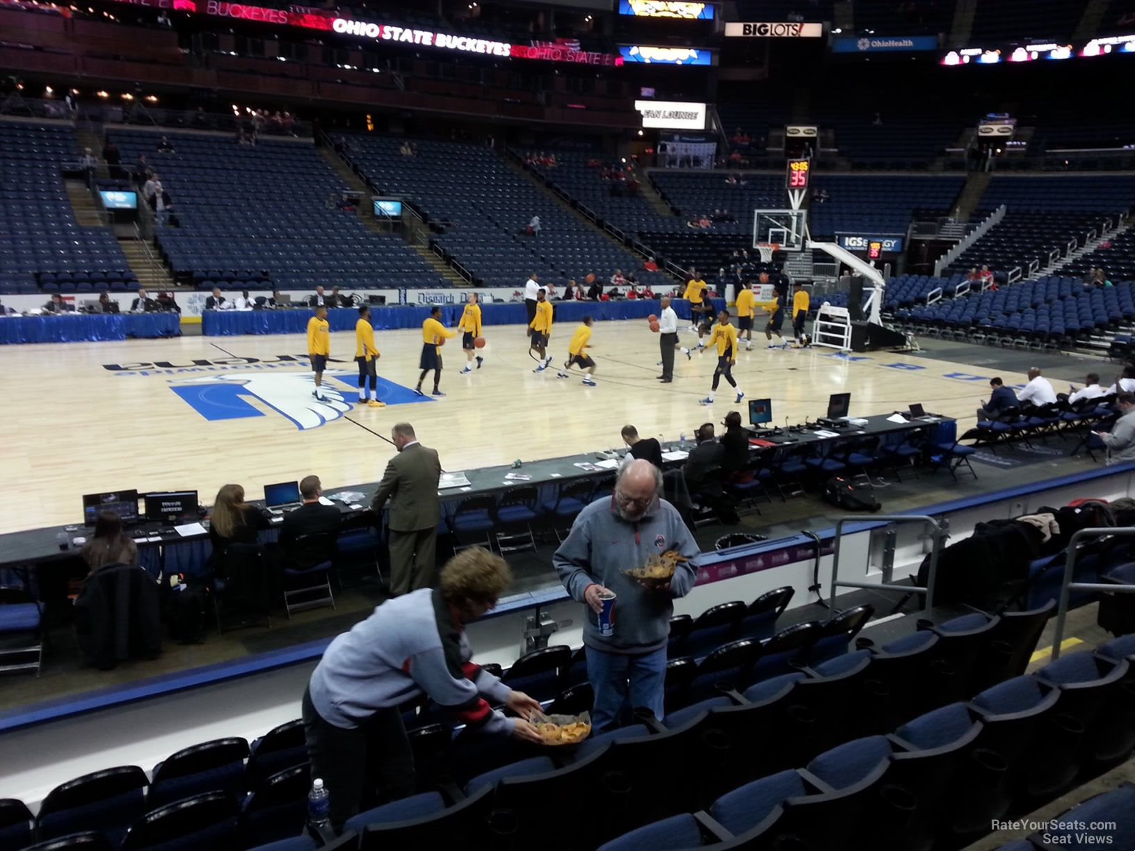 section 104, row g seat view  for basketball - nationwide arena