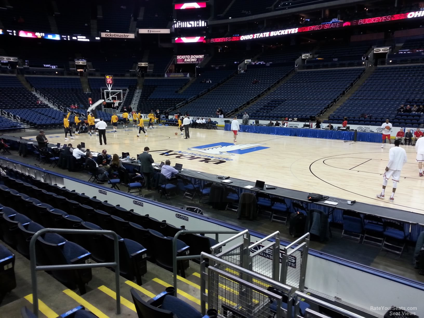 section 113, row g seat view  for basketball - nationwide arena