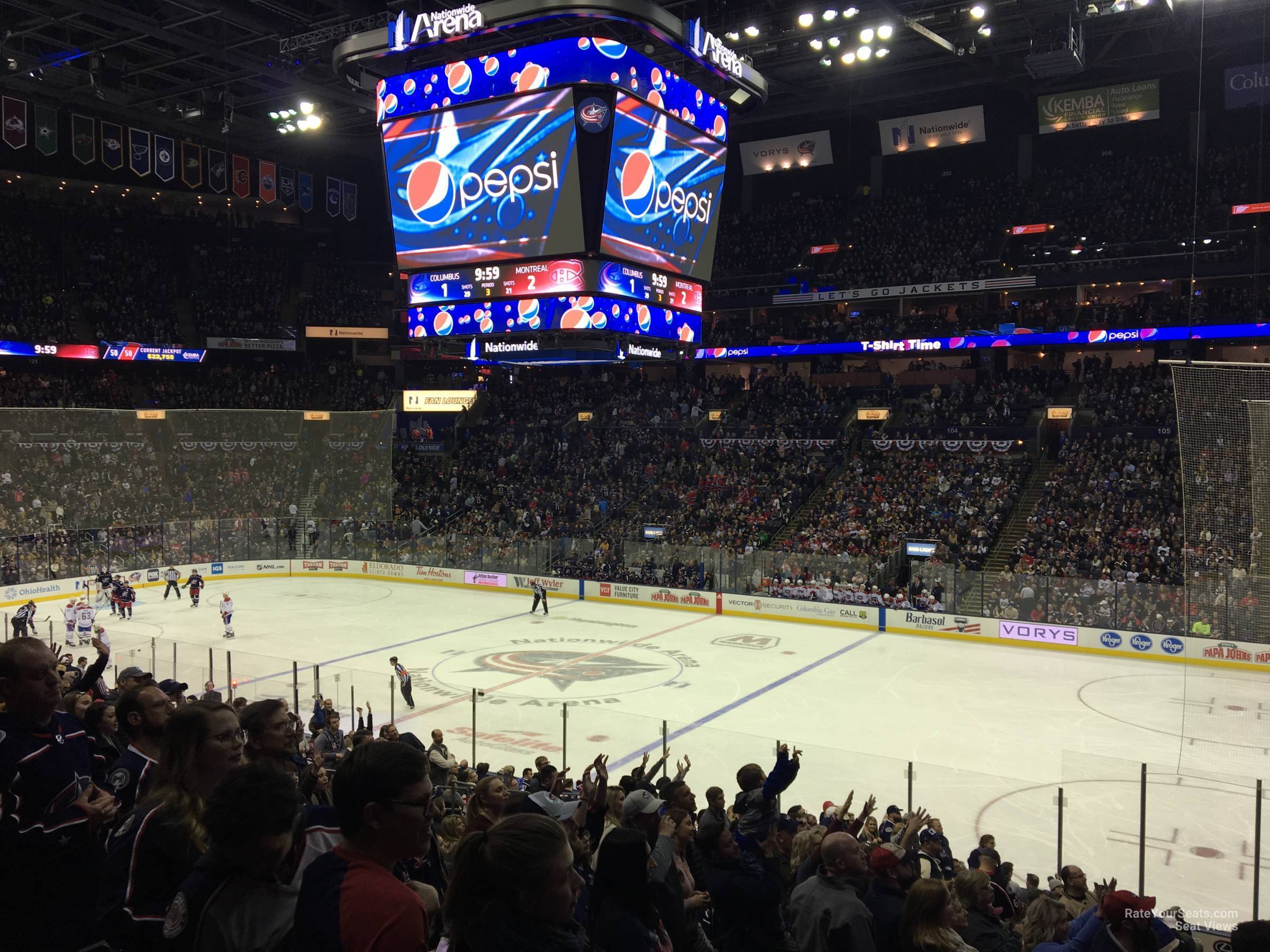 section 112, row y seat view  for hockey - nationwide arena