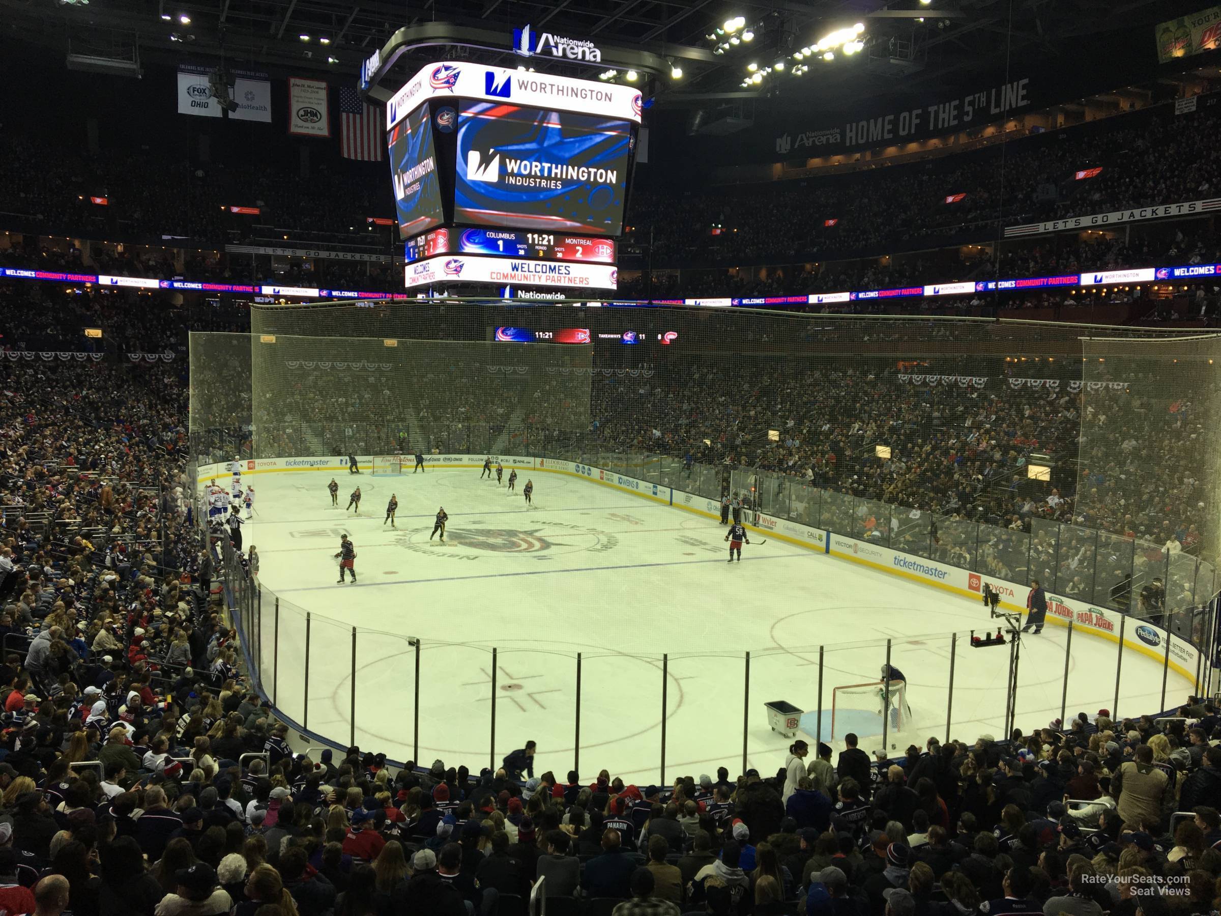 section 121, row y seat view  for hockey - nationwide arena