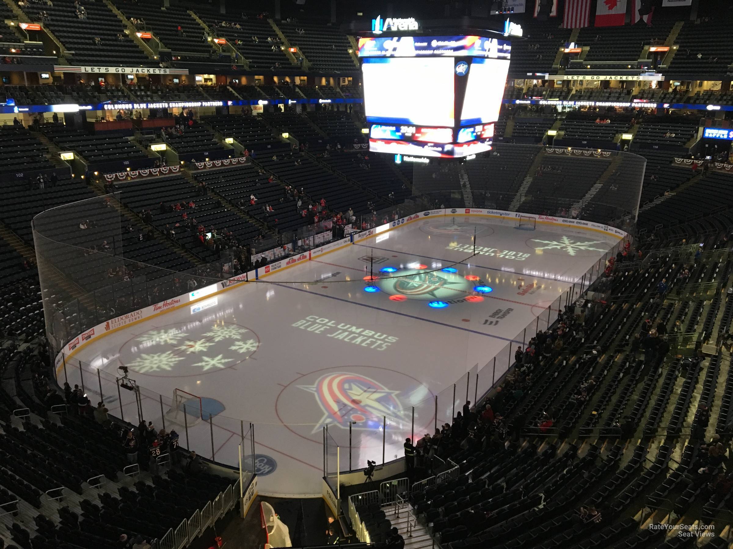section 221, row a seat view  for hockey - nationwide arena