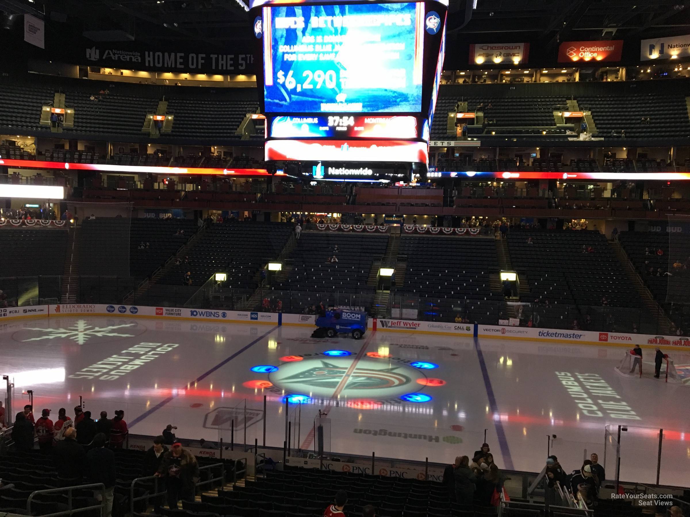 club 3, row a seat view  for hockey - nationwide arena