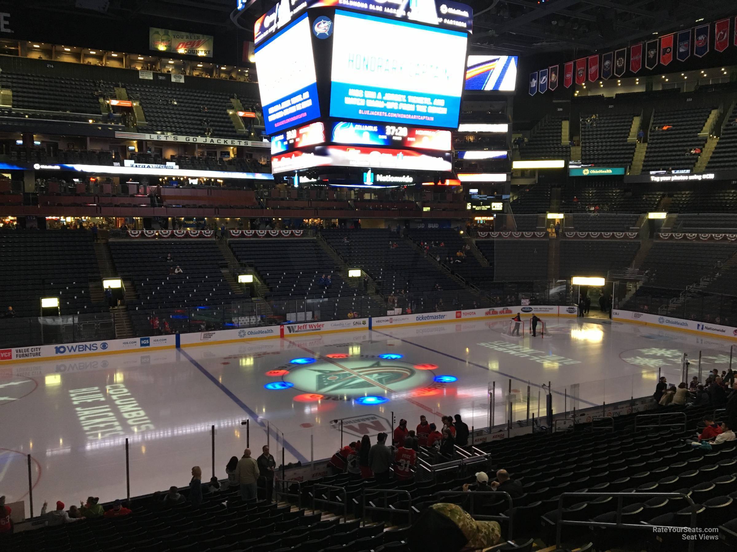 club 5, row a seat view  for hockey - nationwide arena