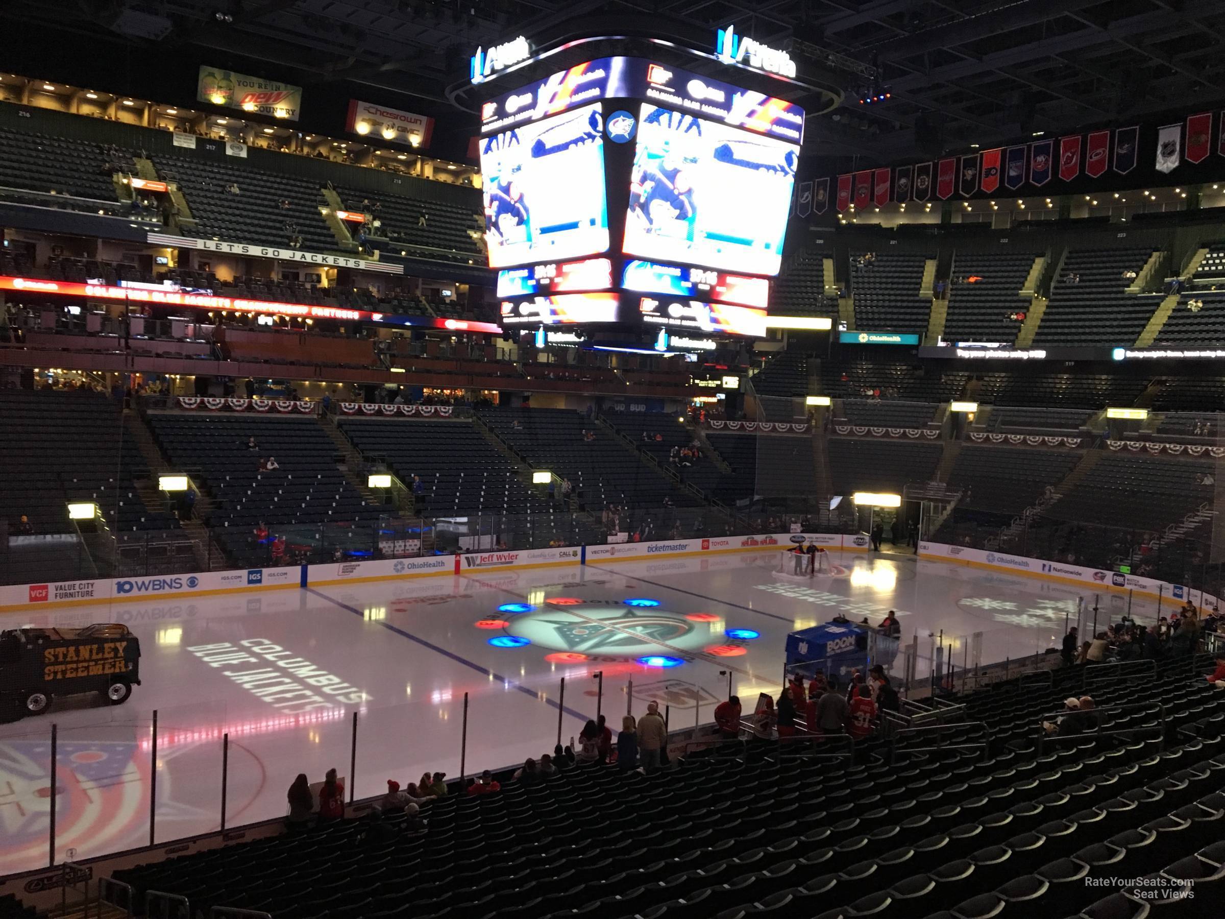 club 6, row a seat view  for hockey - nationwide arena