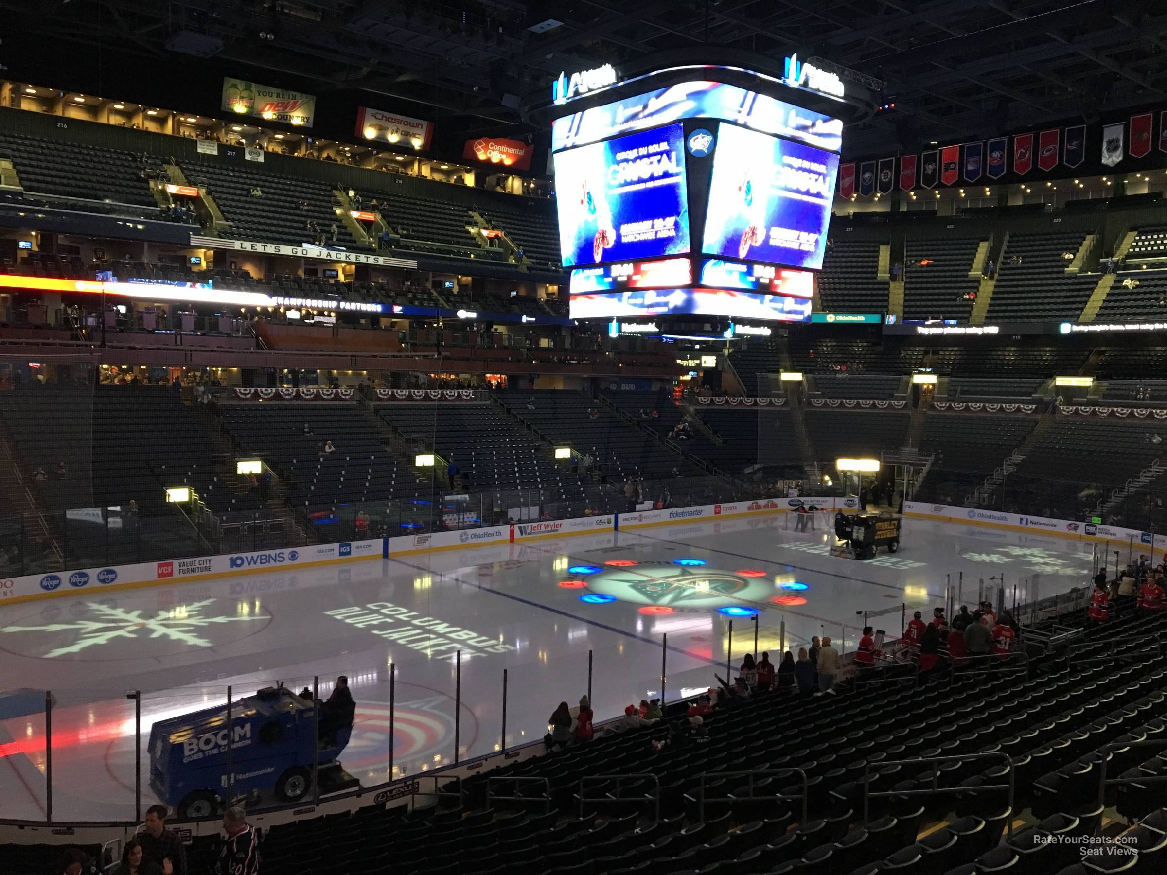 club 7, row a seat view  for hockey - nationwide arena