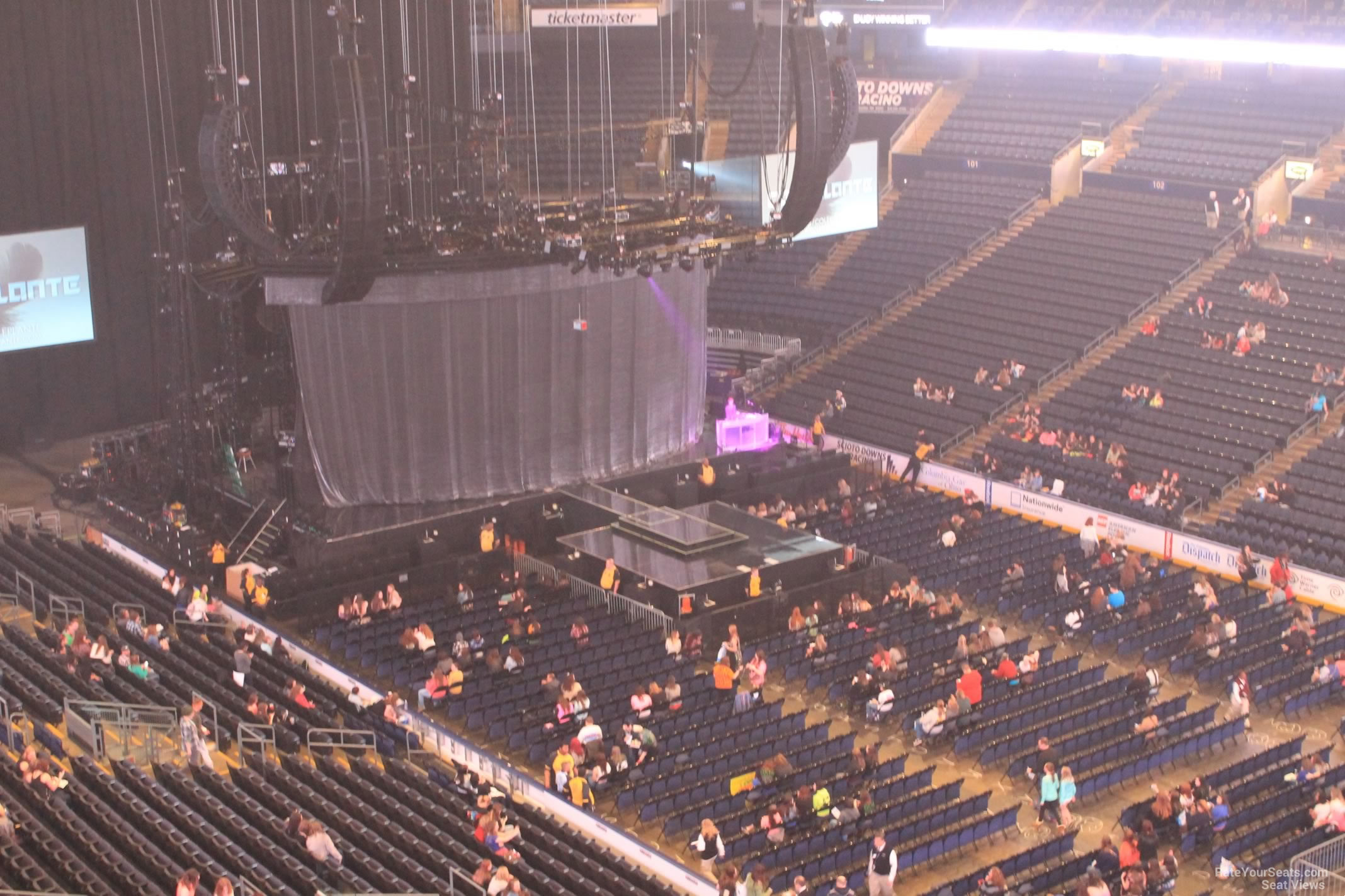 section 215, row c seat view  for concert - nationwide arena