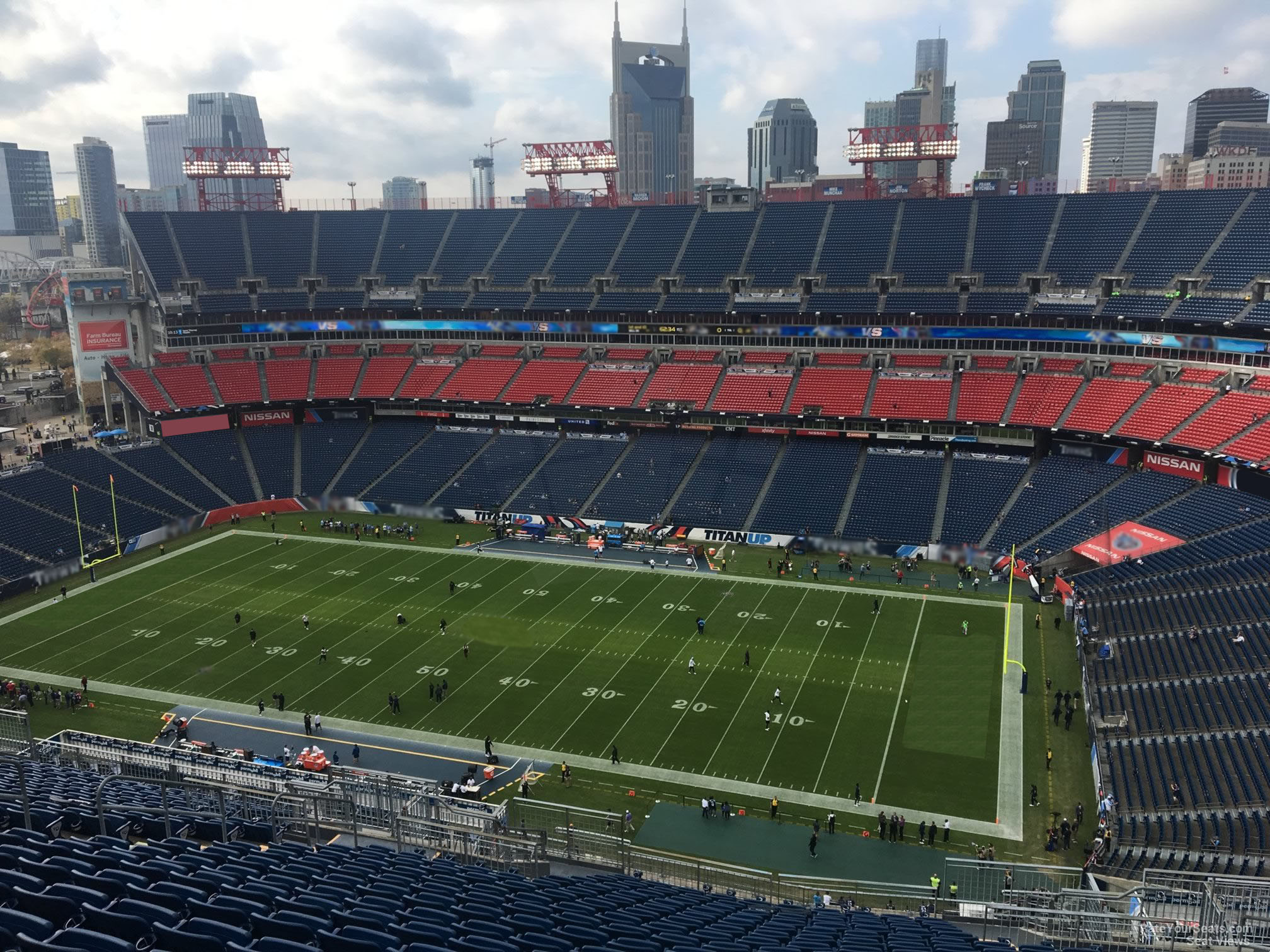 section 308, row aa seat view  for football - nissan stadium