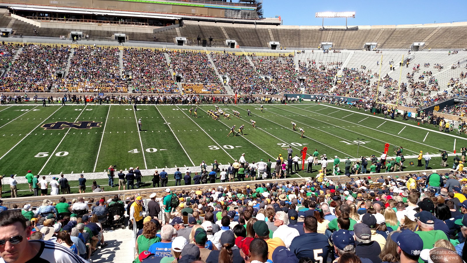 section 9, row 38 seat view  - notre dame stadium
