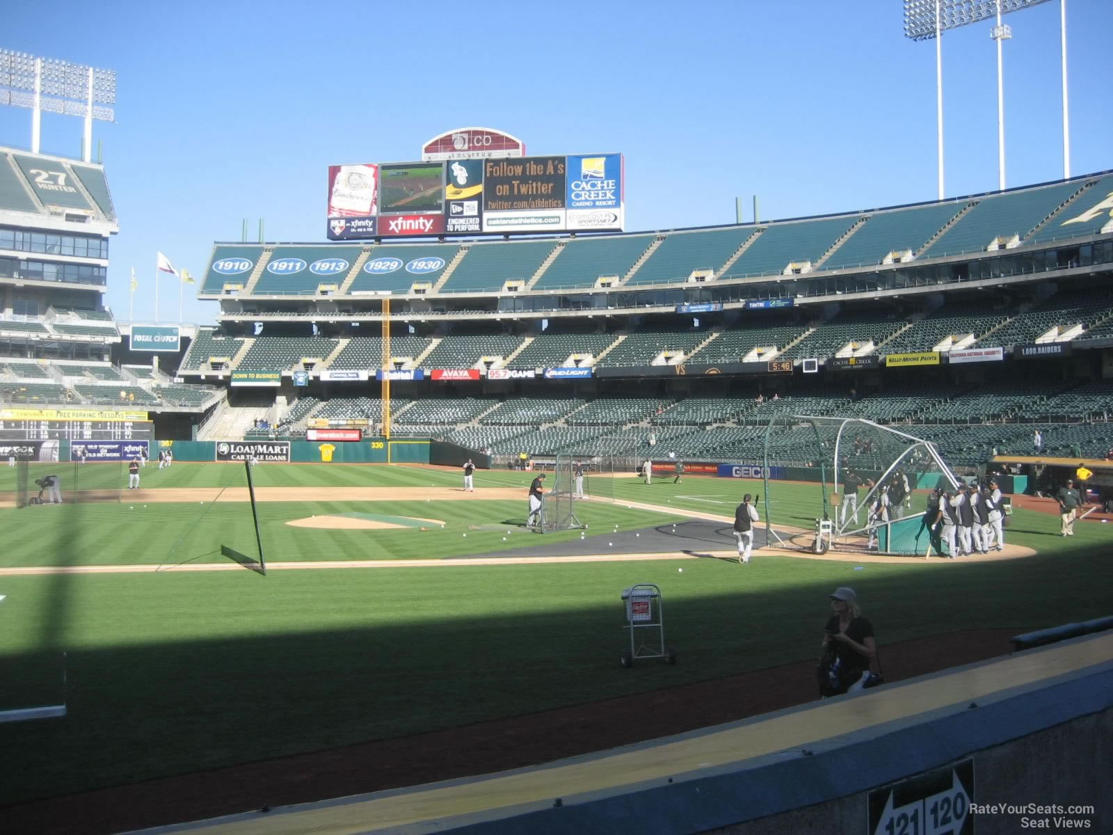 View from Section 121 Row 8 at Oakland Coliseum