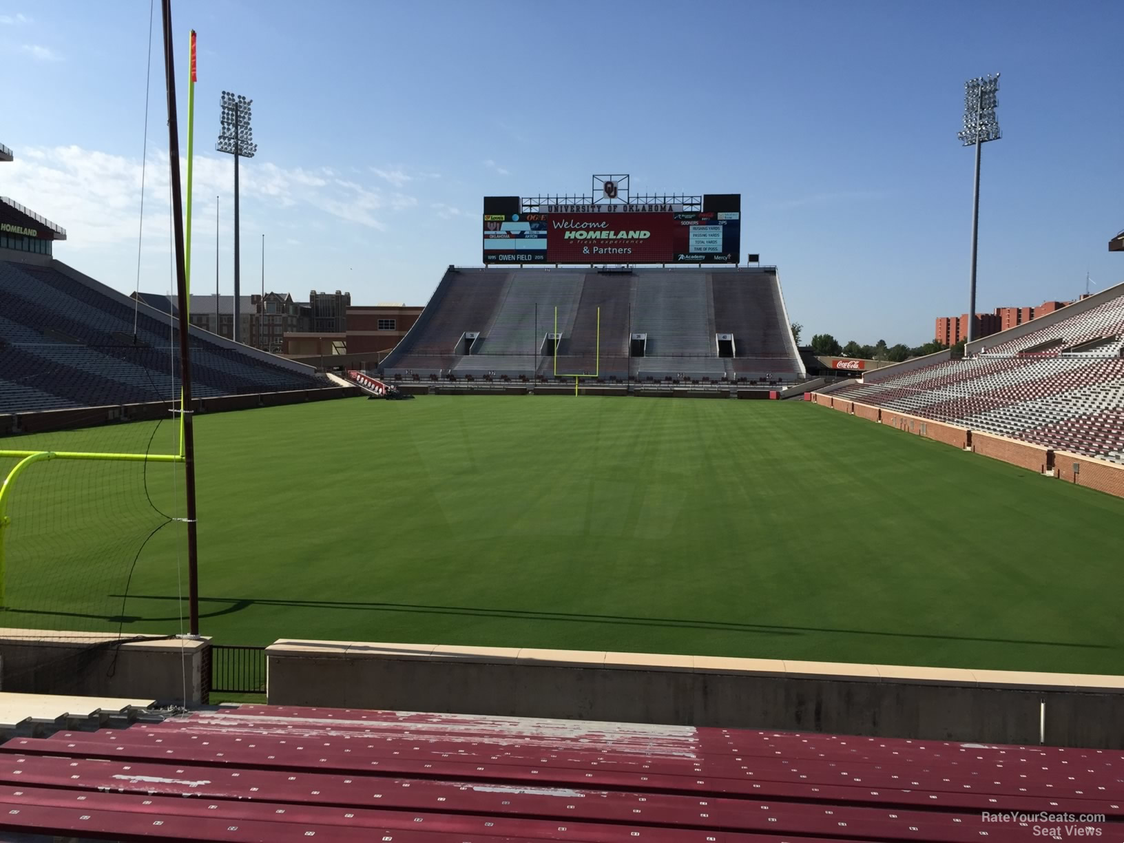 section 17, row 20 seat view  - oklahoma memorial stadium