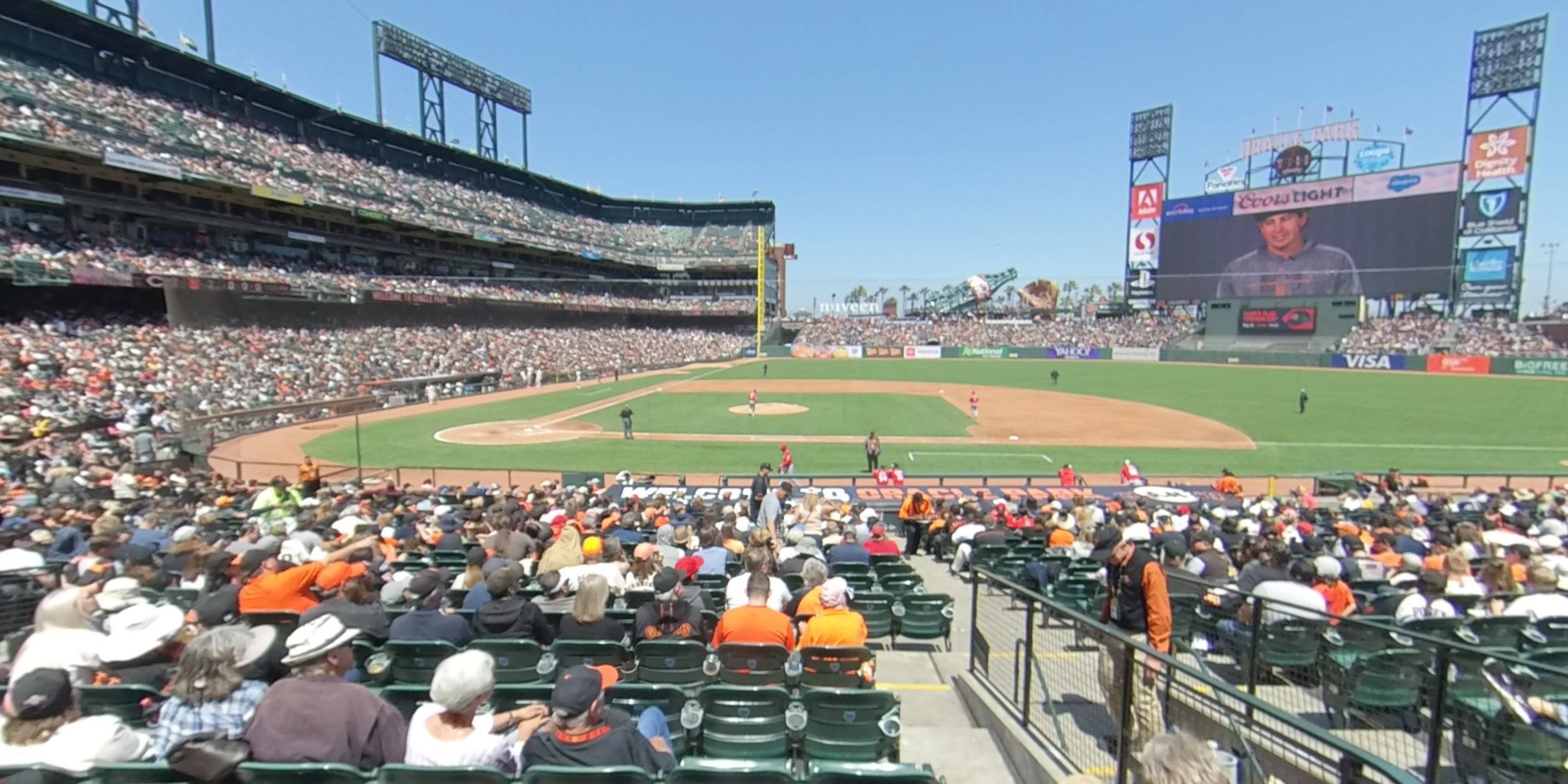section 108 panoramic seat view  for baseball - oracle park