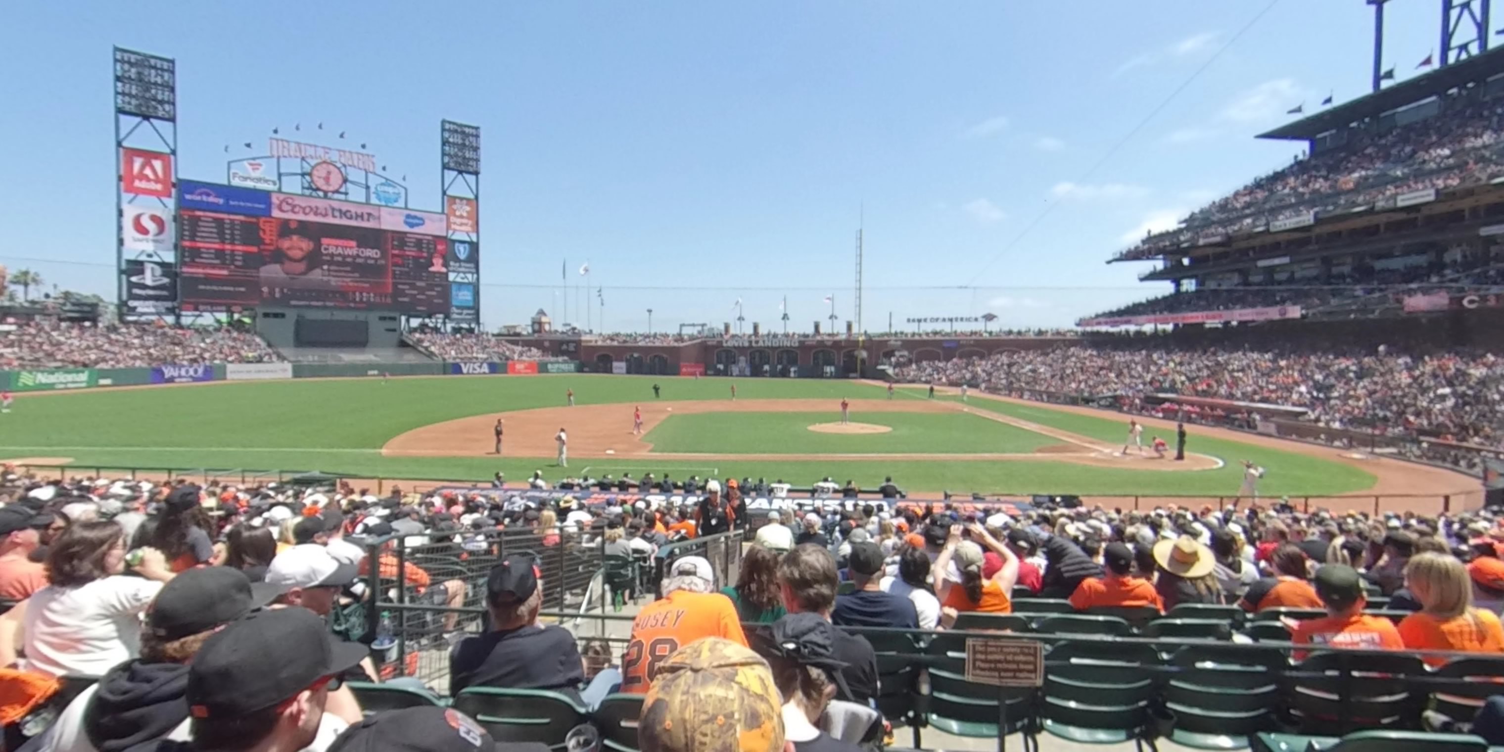 section 122 panoramic seat view  for baseball - oracle park