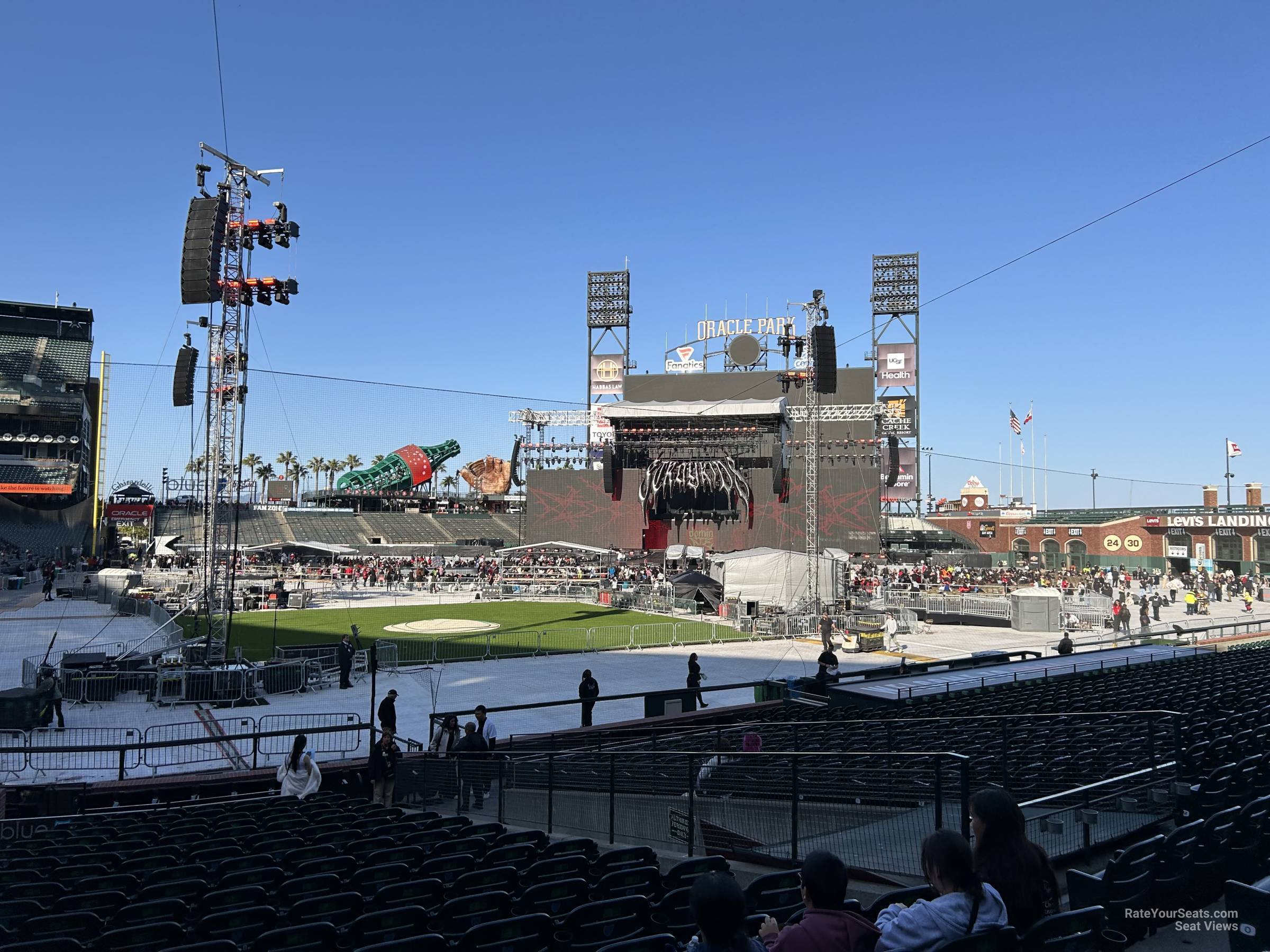 section 112, row 20 seat view for concert - oracle park