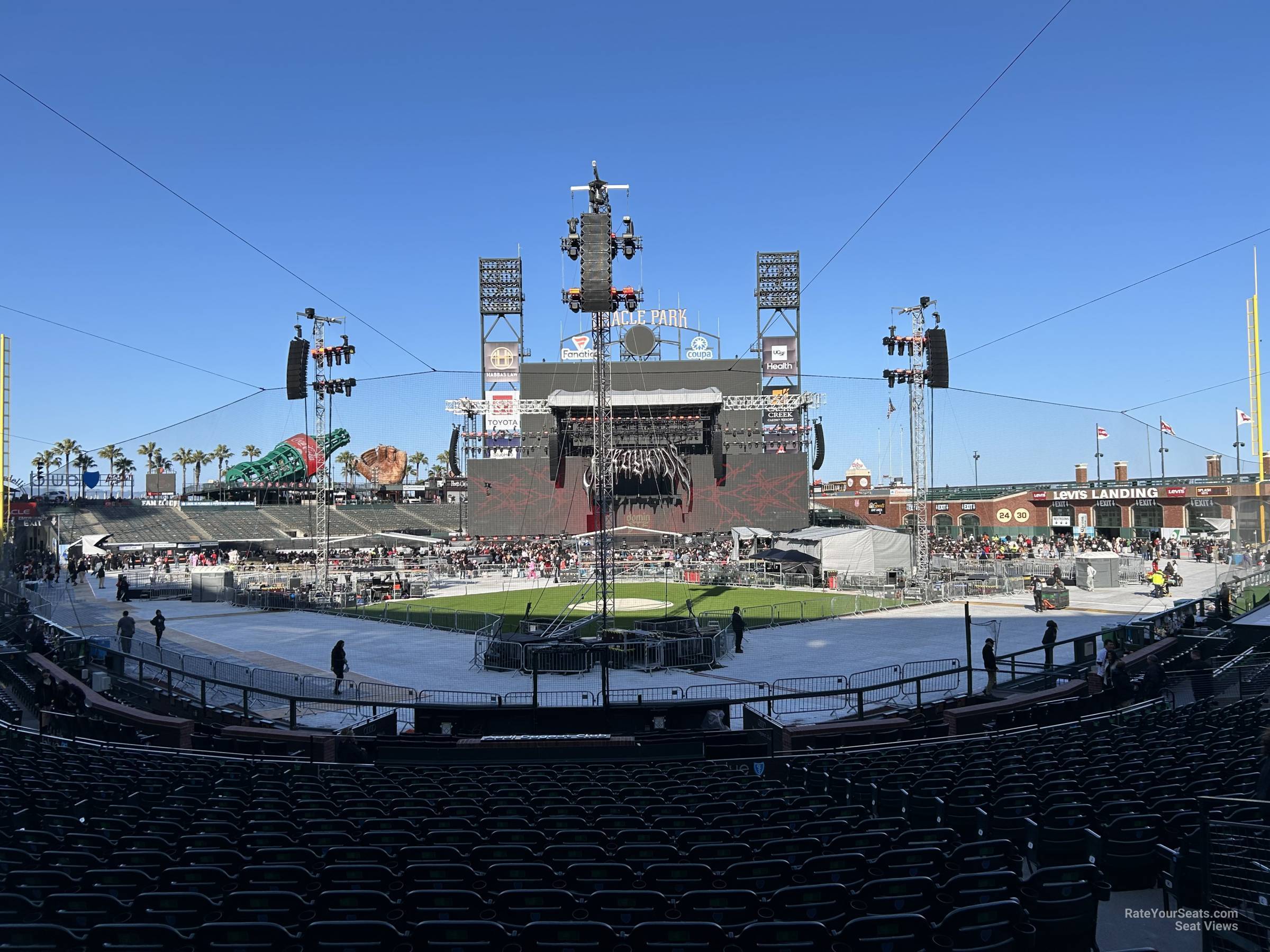 section 115, row 20 seat view for concert - oracle park