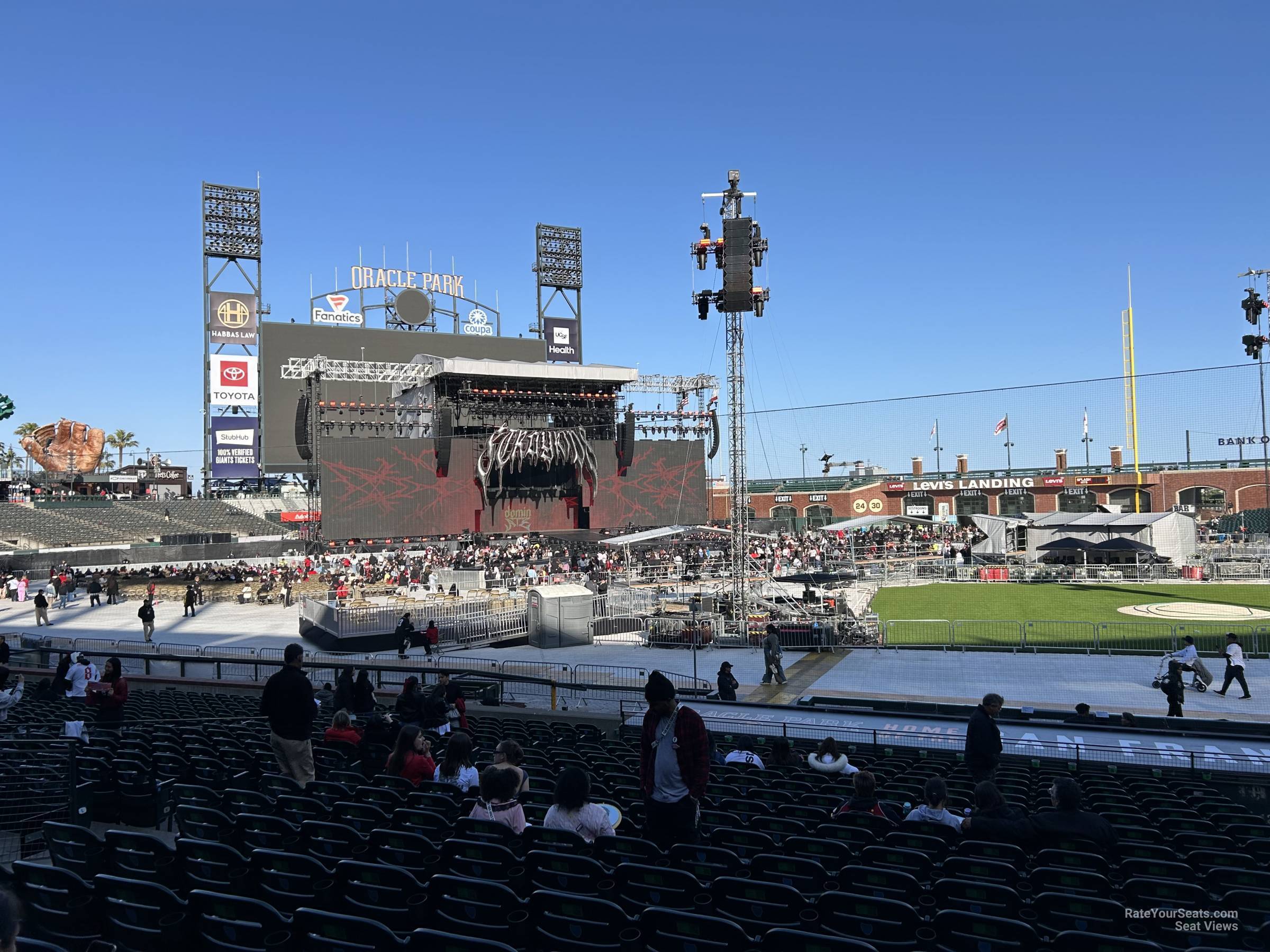section 123, row 20 seat view for concert - oracle park