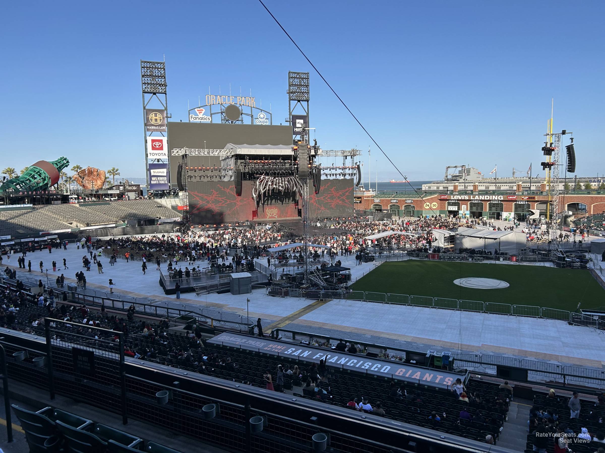 section 221, row e seat view for concert - oracle park