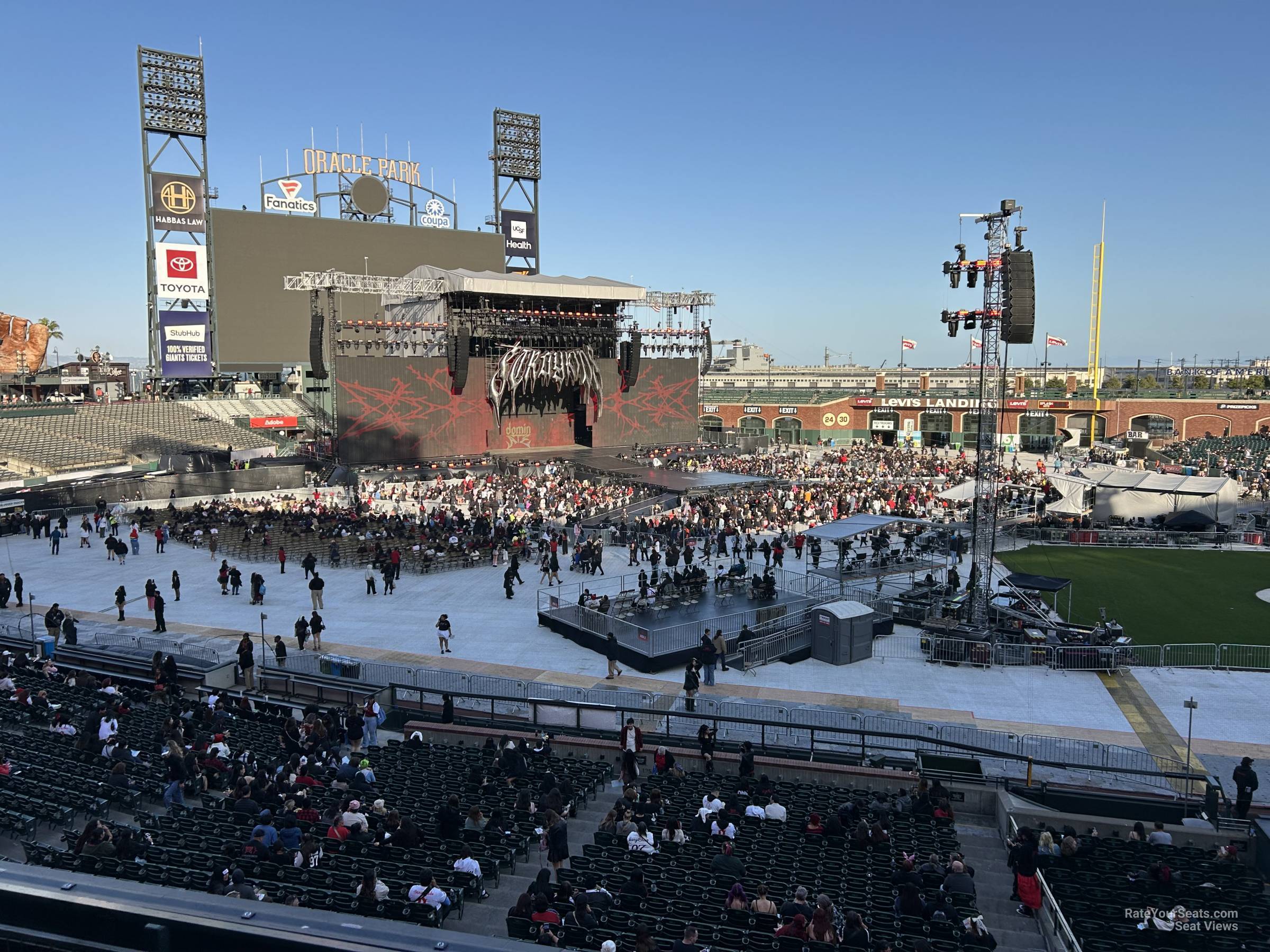 section 224, row e seat view for concert - oracle park