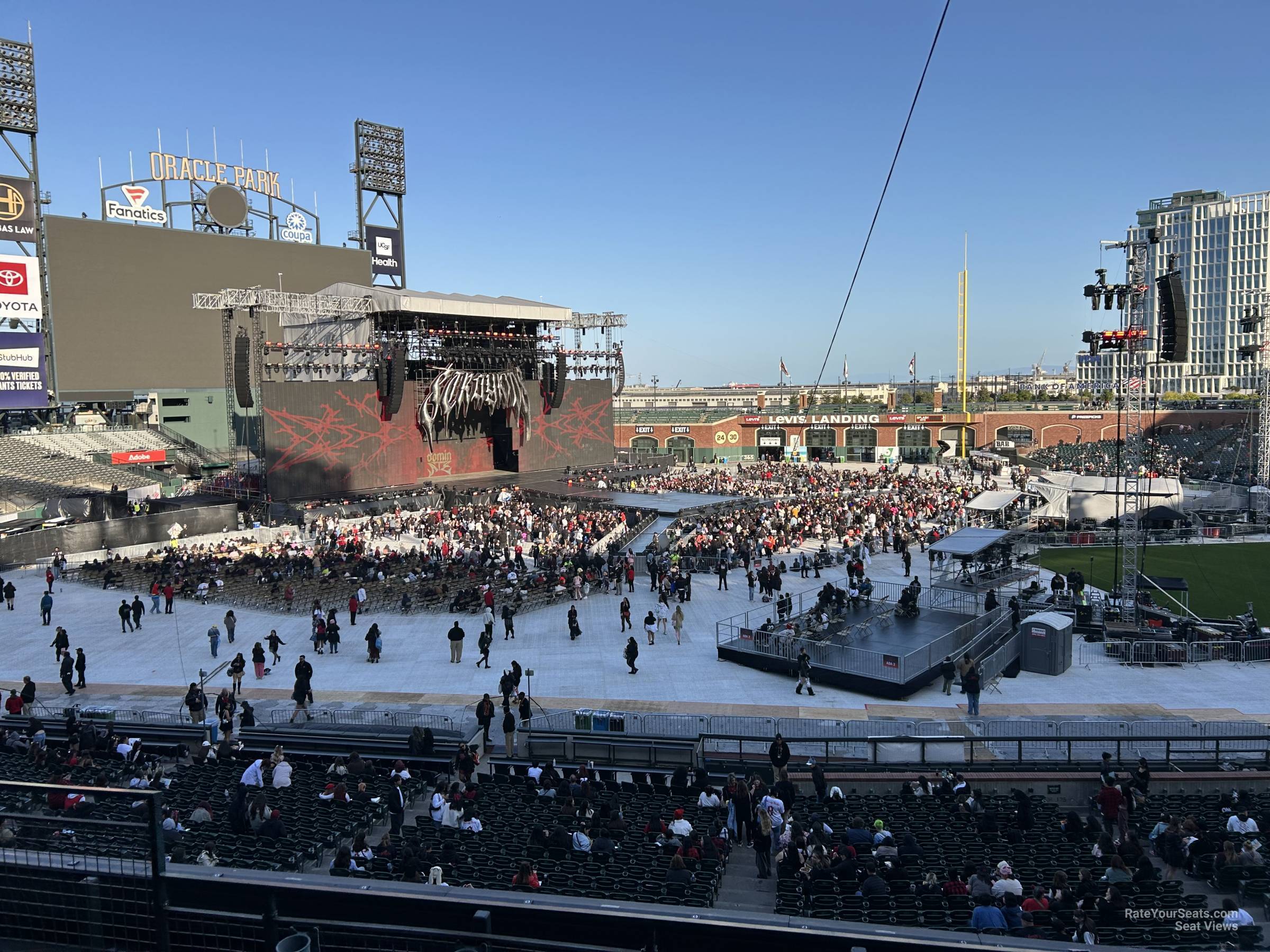 section 226, row e seat view for concert - oracle park