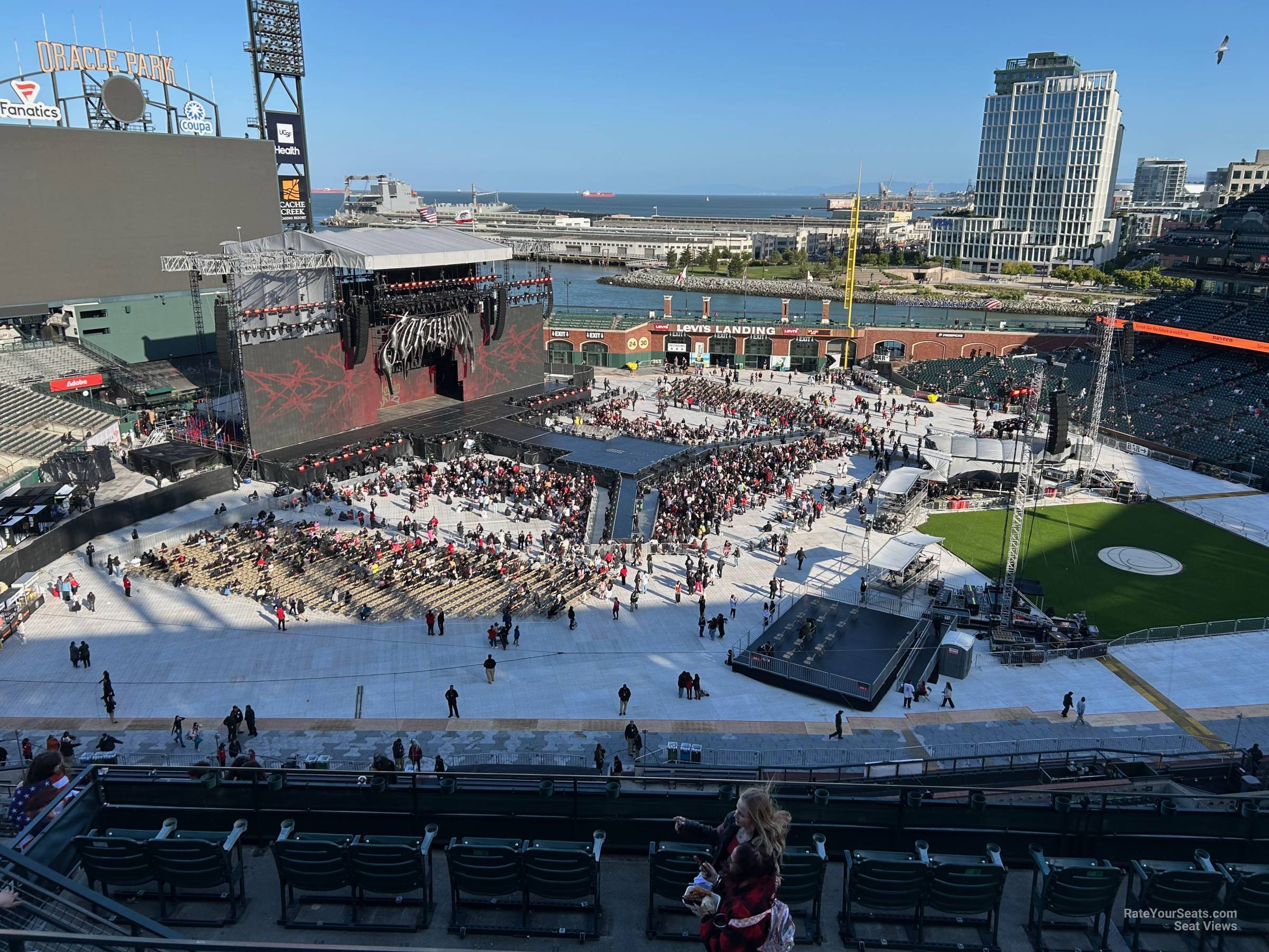 section 327, row 5 seat view for concert - oracle park