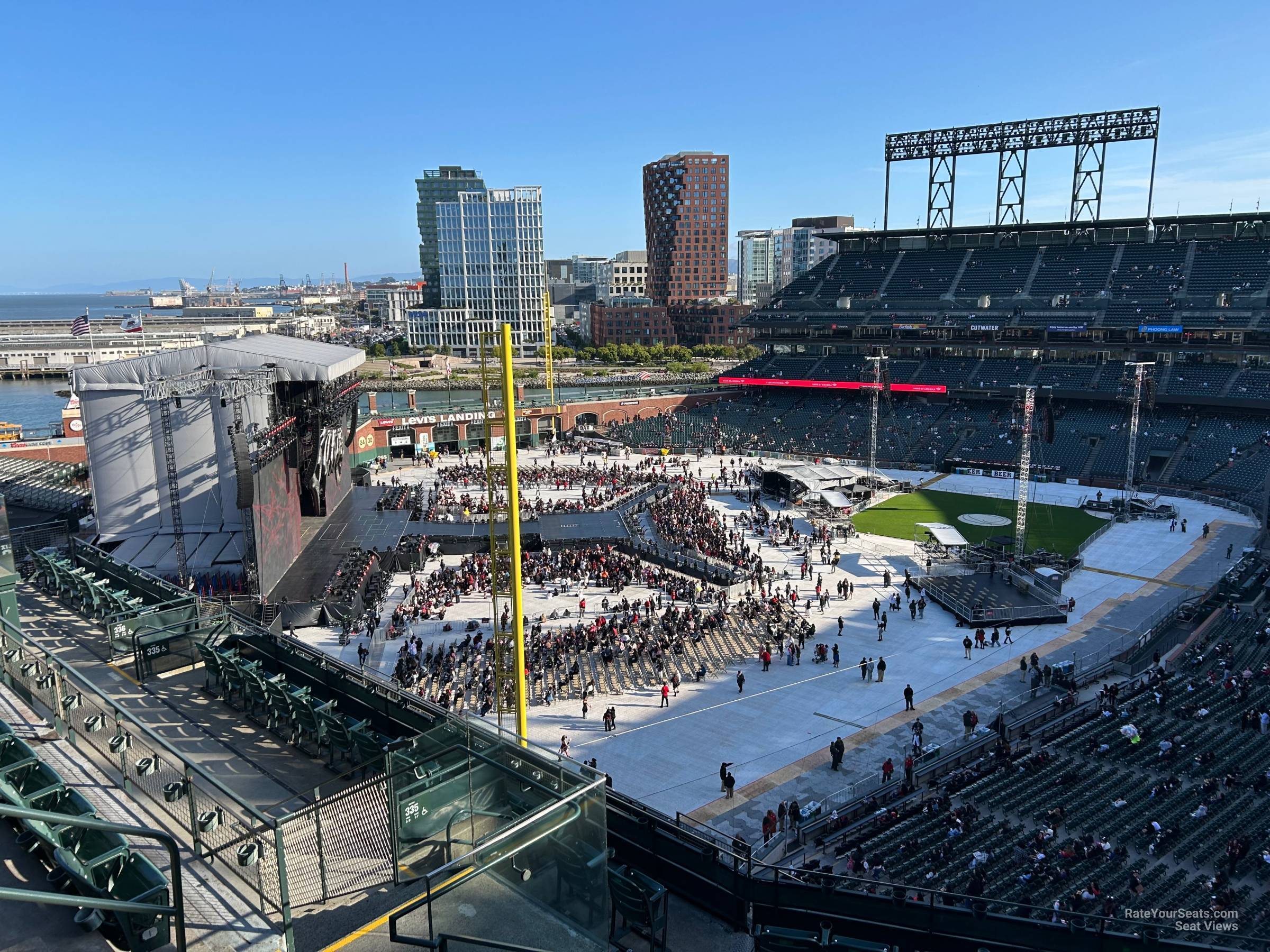 section 334, row 5 seat view for concert - oracle park