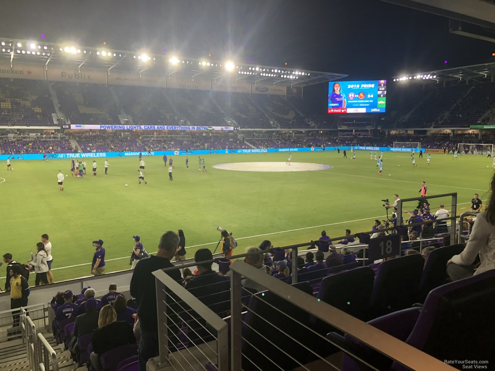 section 18, row j seat view  for soccer - exploria stadium